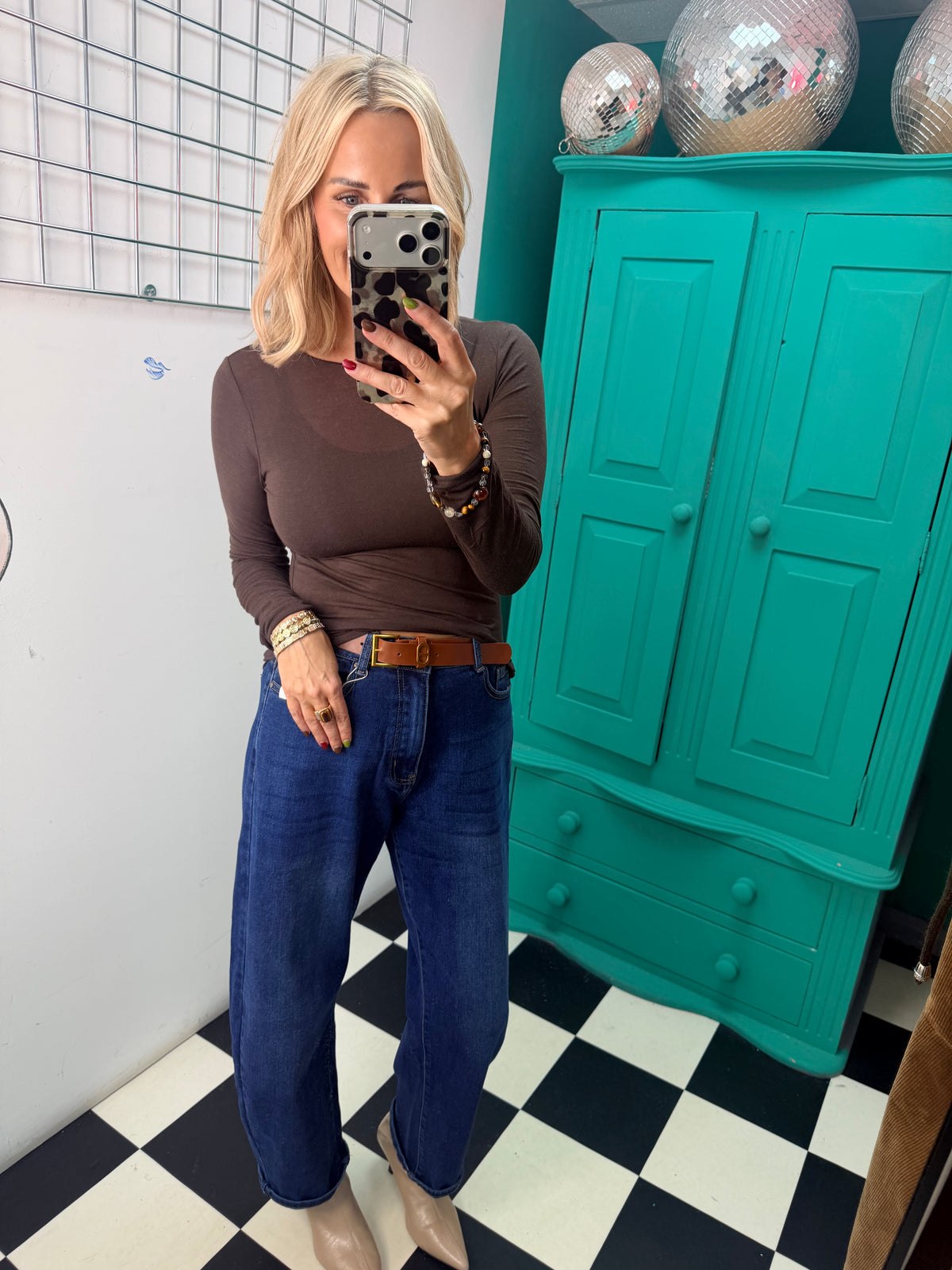 Cashmere Blend Basic Top Chocolate