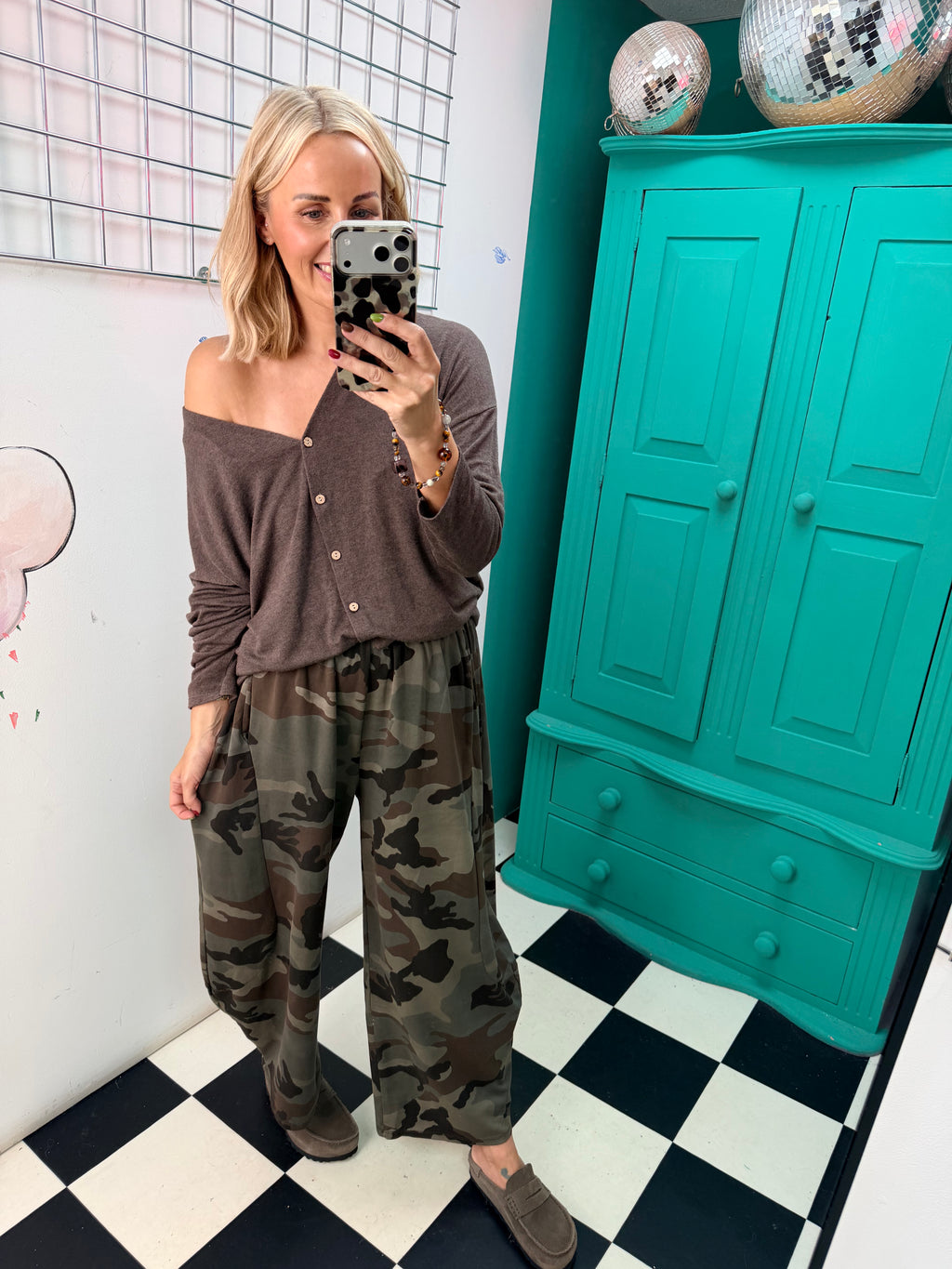 Barrel Camouflage Trousers Dark Green and Chocolate