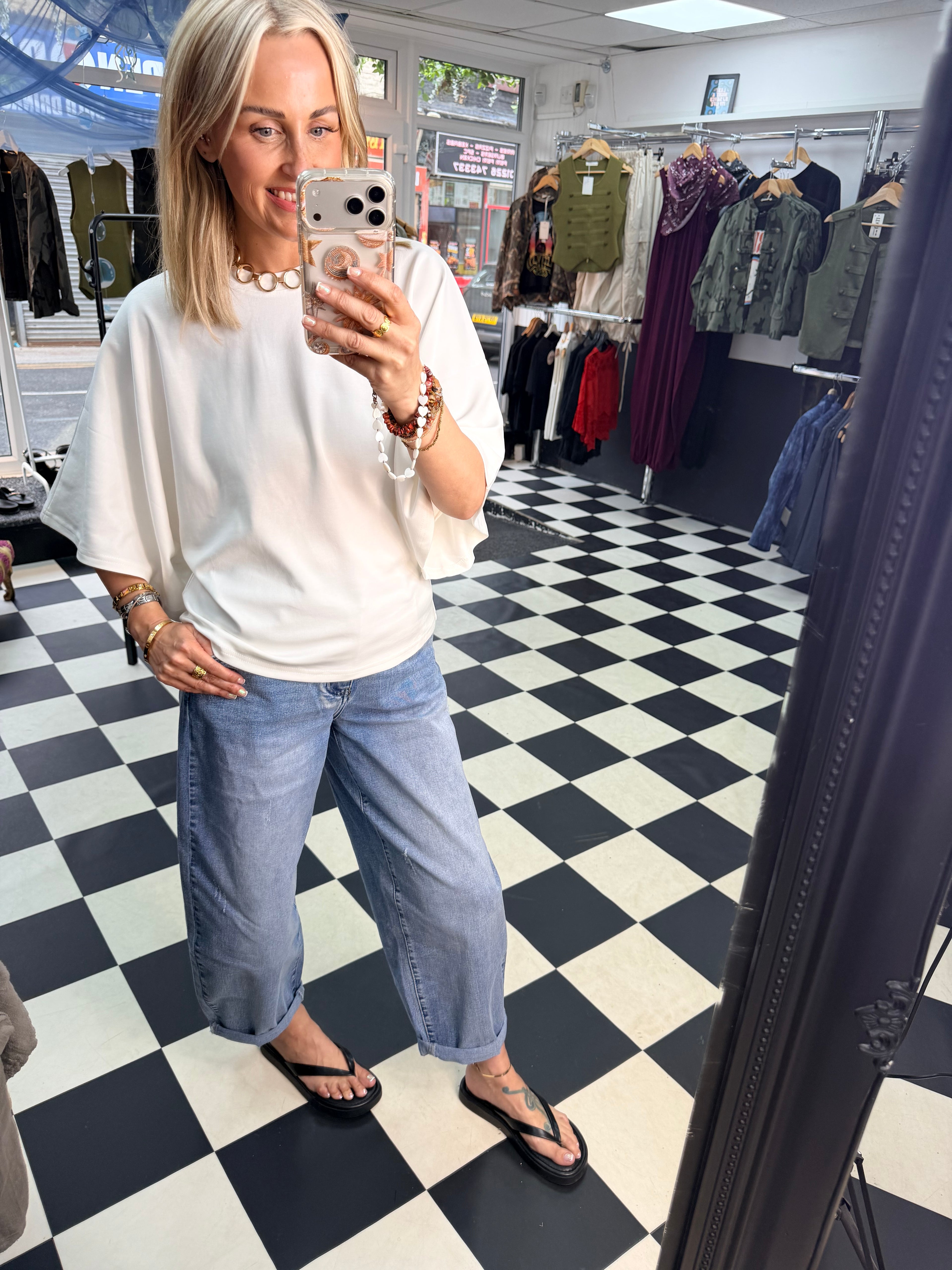 Batwing T Shirt White
