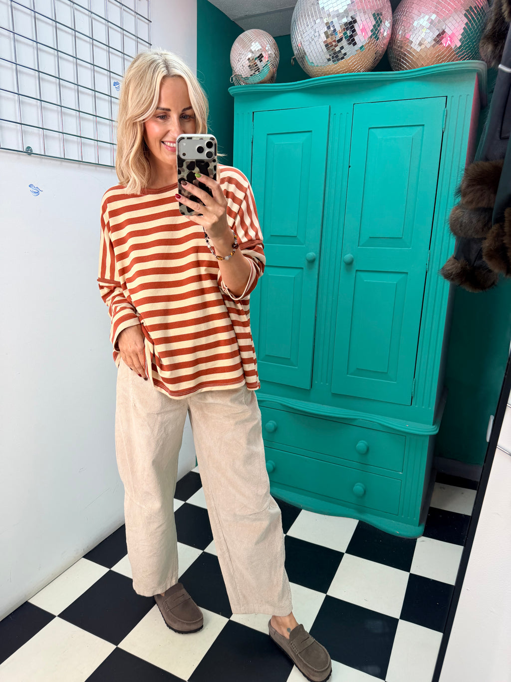 The Sunday stripe - Orange and Cream