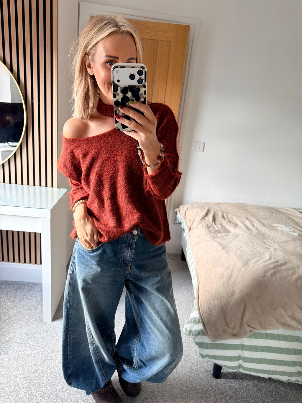 Slash Neck Jumper Rust 12-18