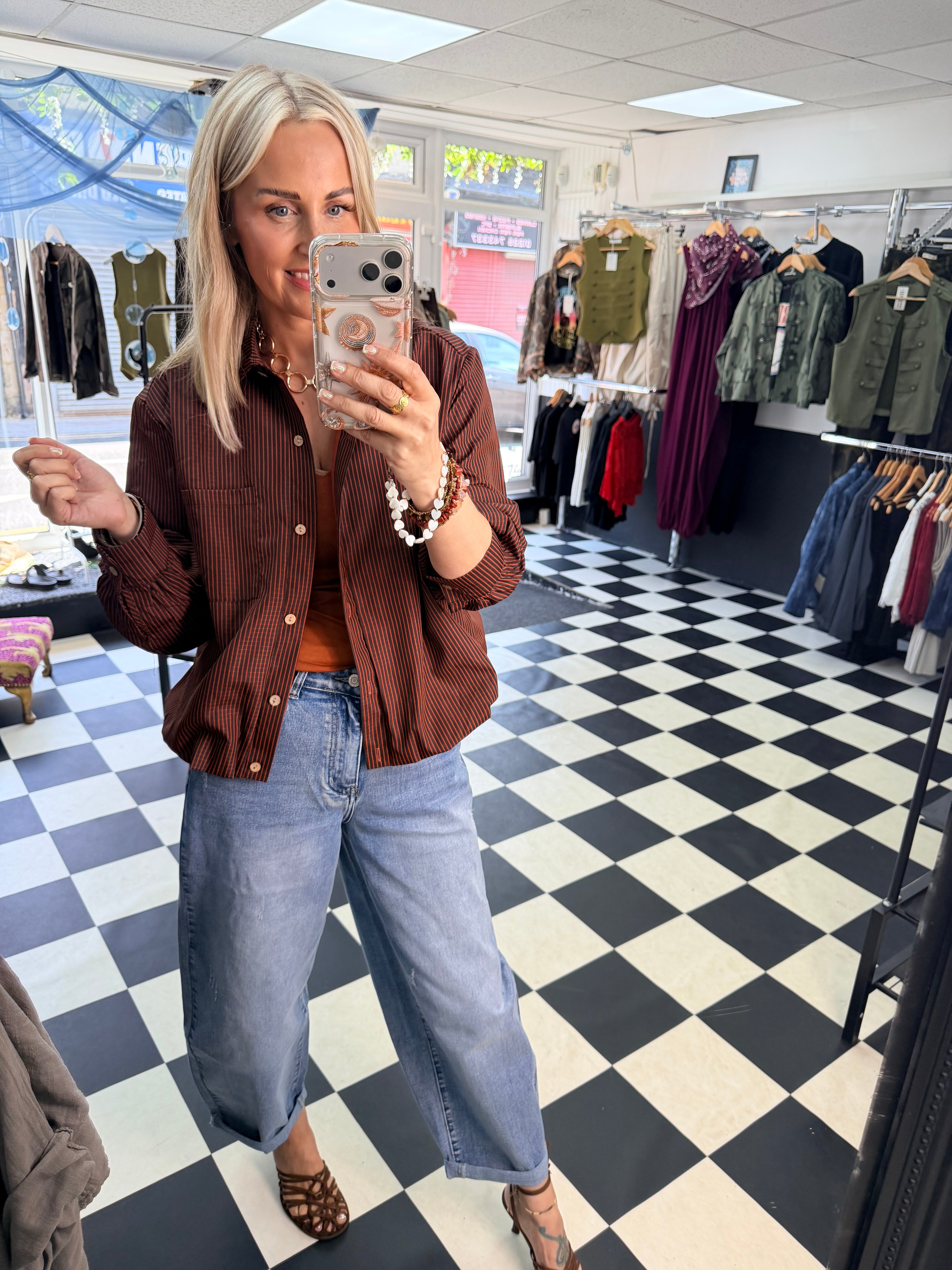 Check Jacket/ shirt Black/Rust