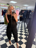 Lace Military Waistcoat Black