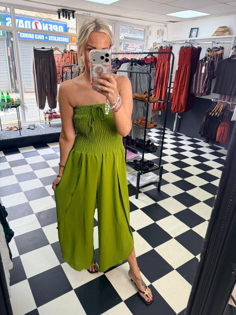 Bandeau Jumpsuit Green
