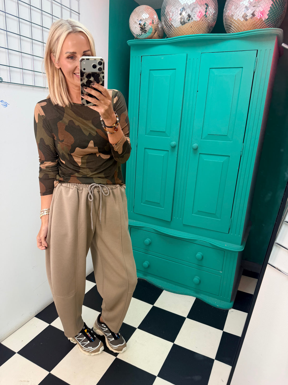 Cora Carrot Leg Joggers Taupe