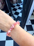 Stone Bracelet Chocolate Pink