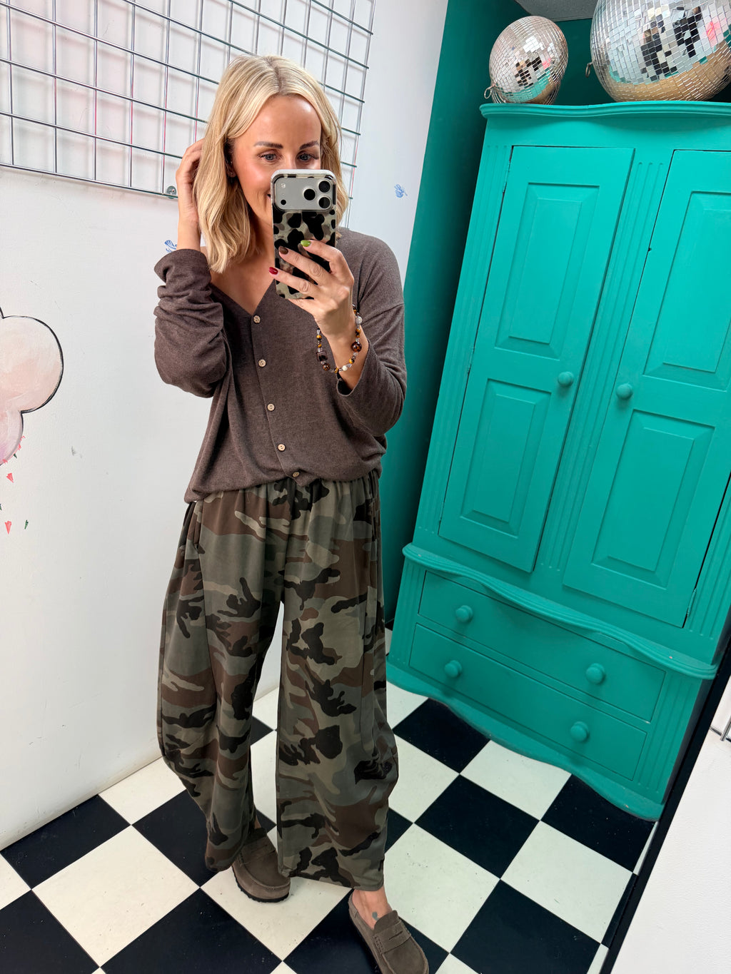 Barrel Camouflage Trousers Dark Green and Chocolate