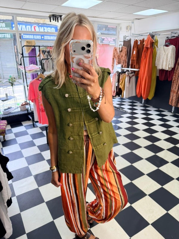 Air Brush Stripe Trouser Rust