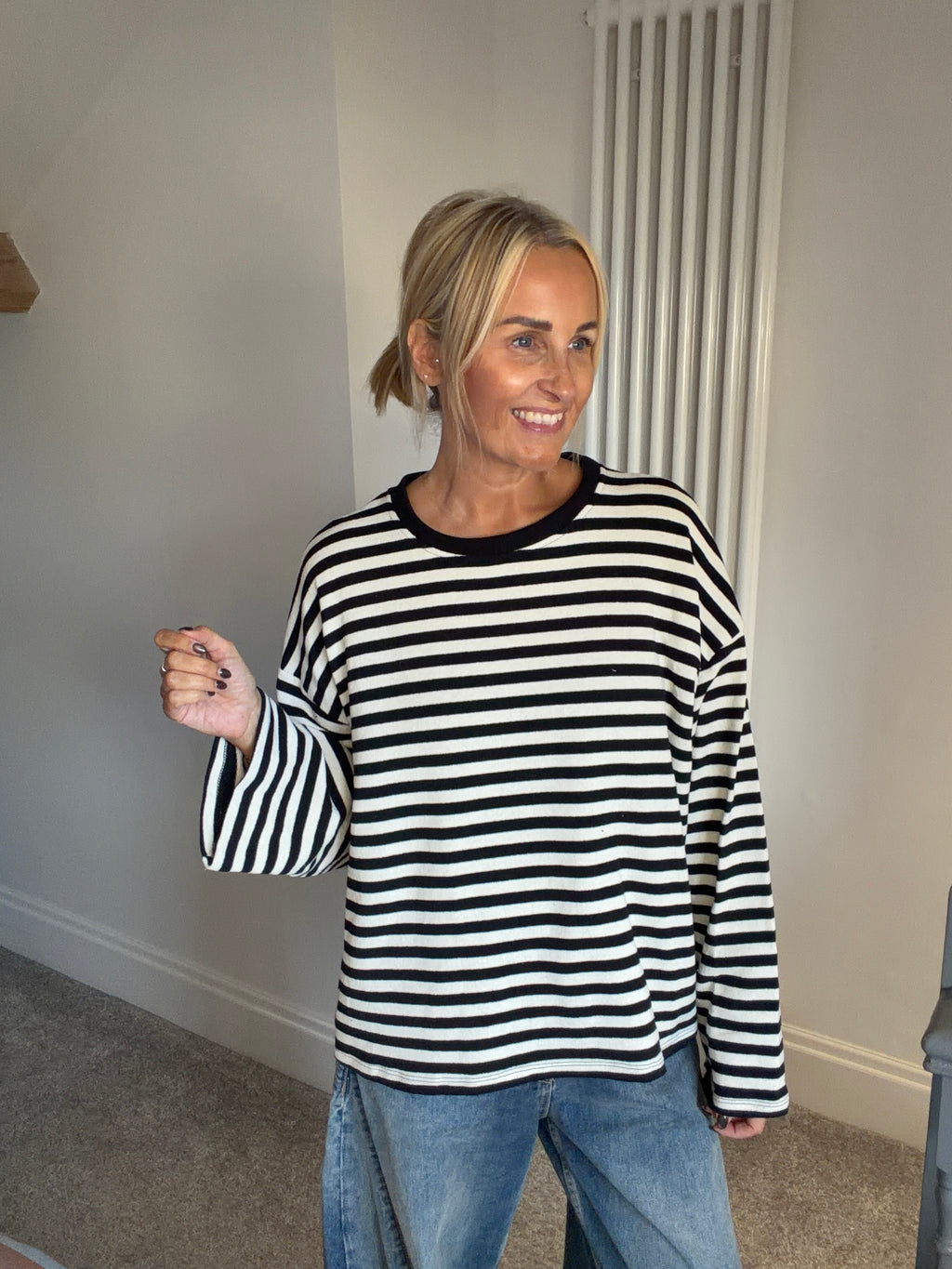 Weekend slouch stripe Black and White Special Buy