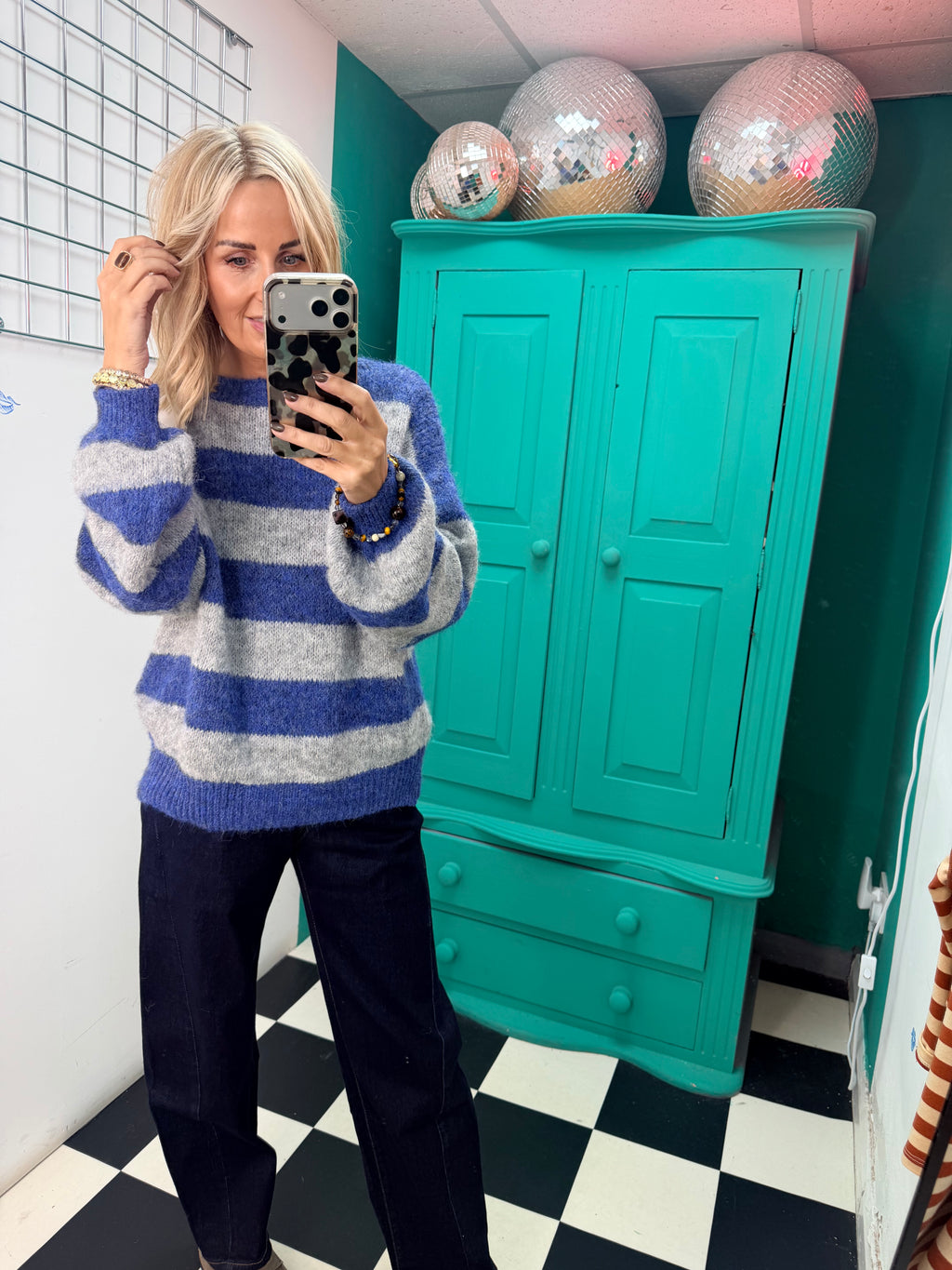 Chunky stripe knit - Blue and Grey