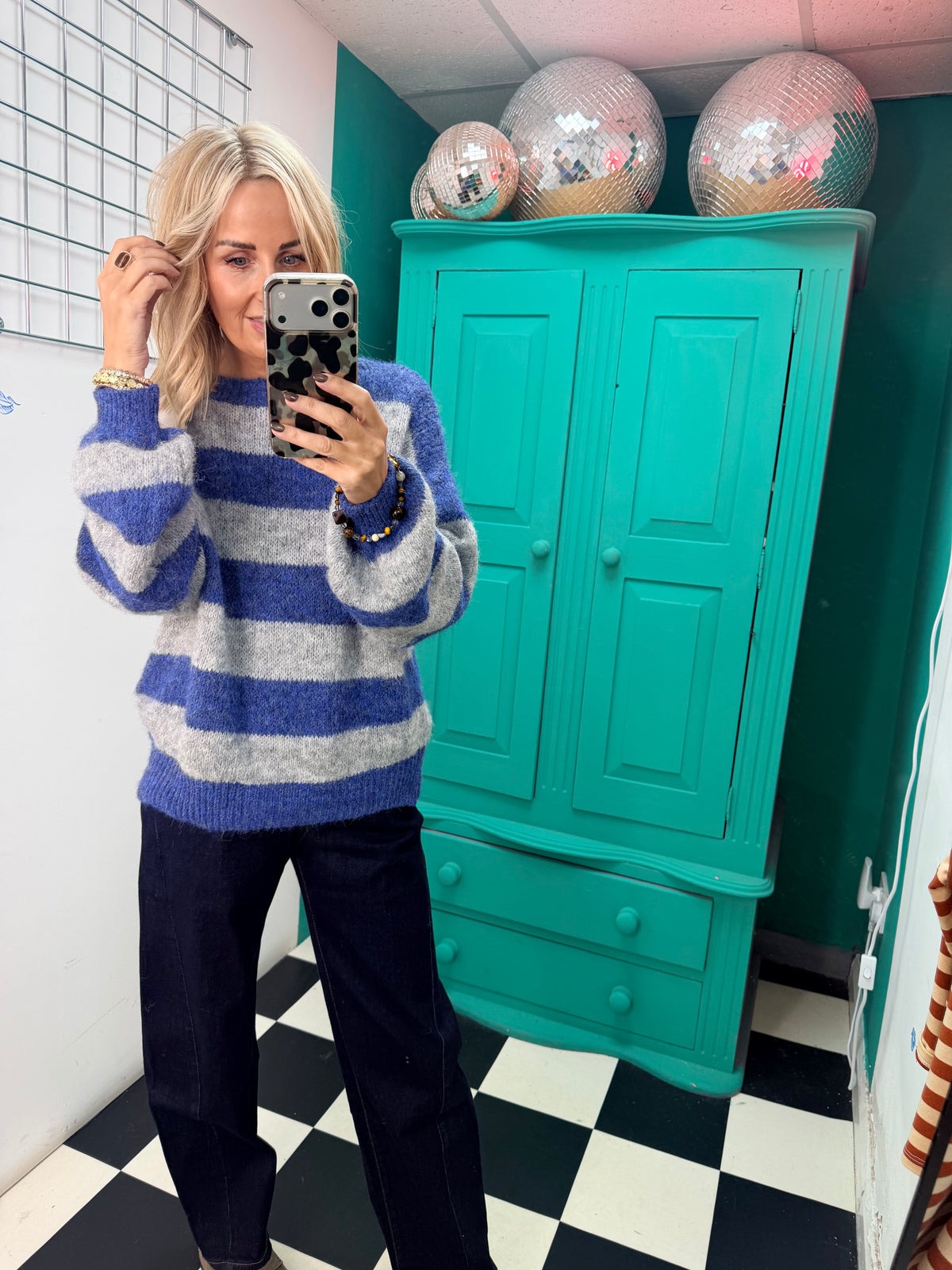 Chunky stripe knit - Blue and Grey