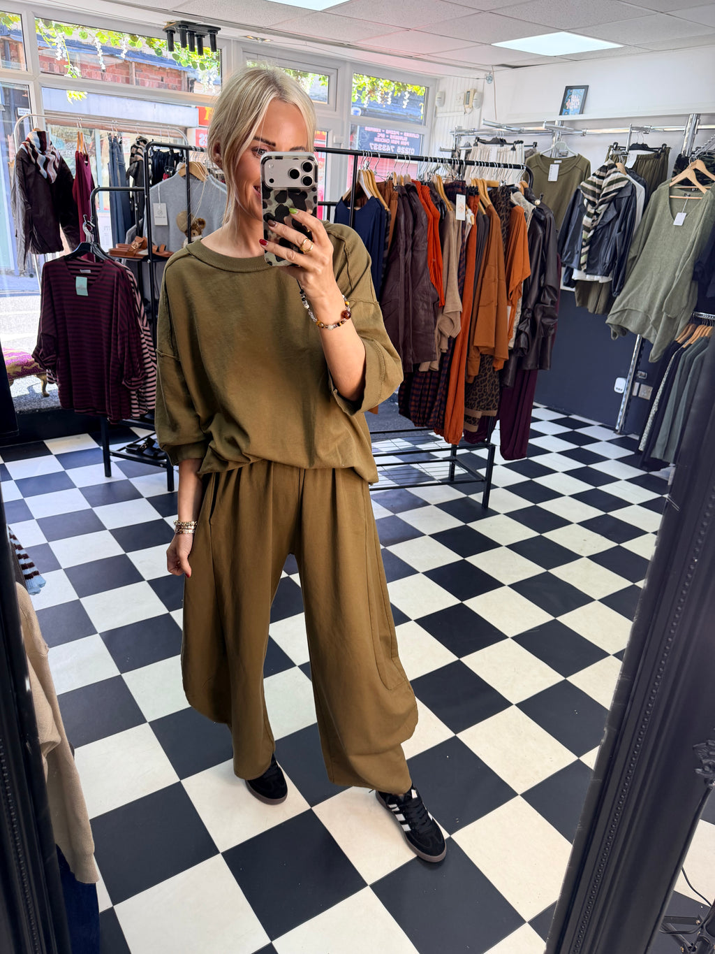 Slouchy Casual Top Khaki