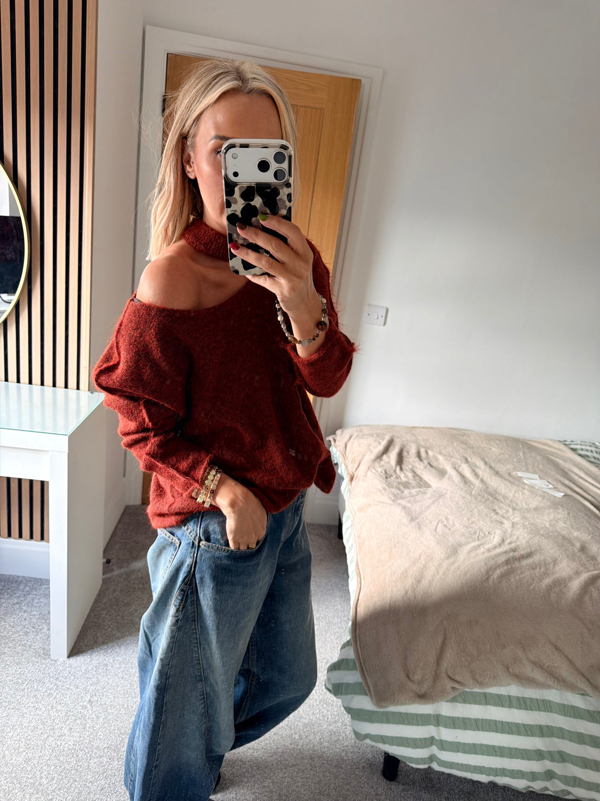 Slash Neck Jumper Pumpkin