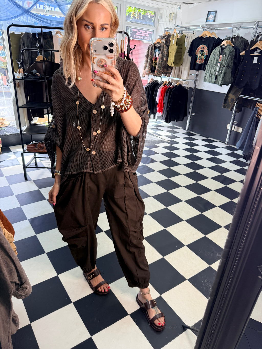 Barrel Side Pocket trousers Chocolate