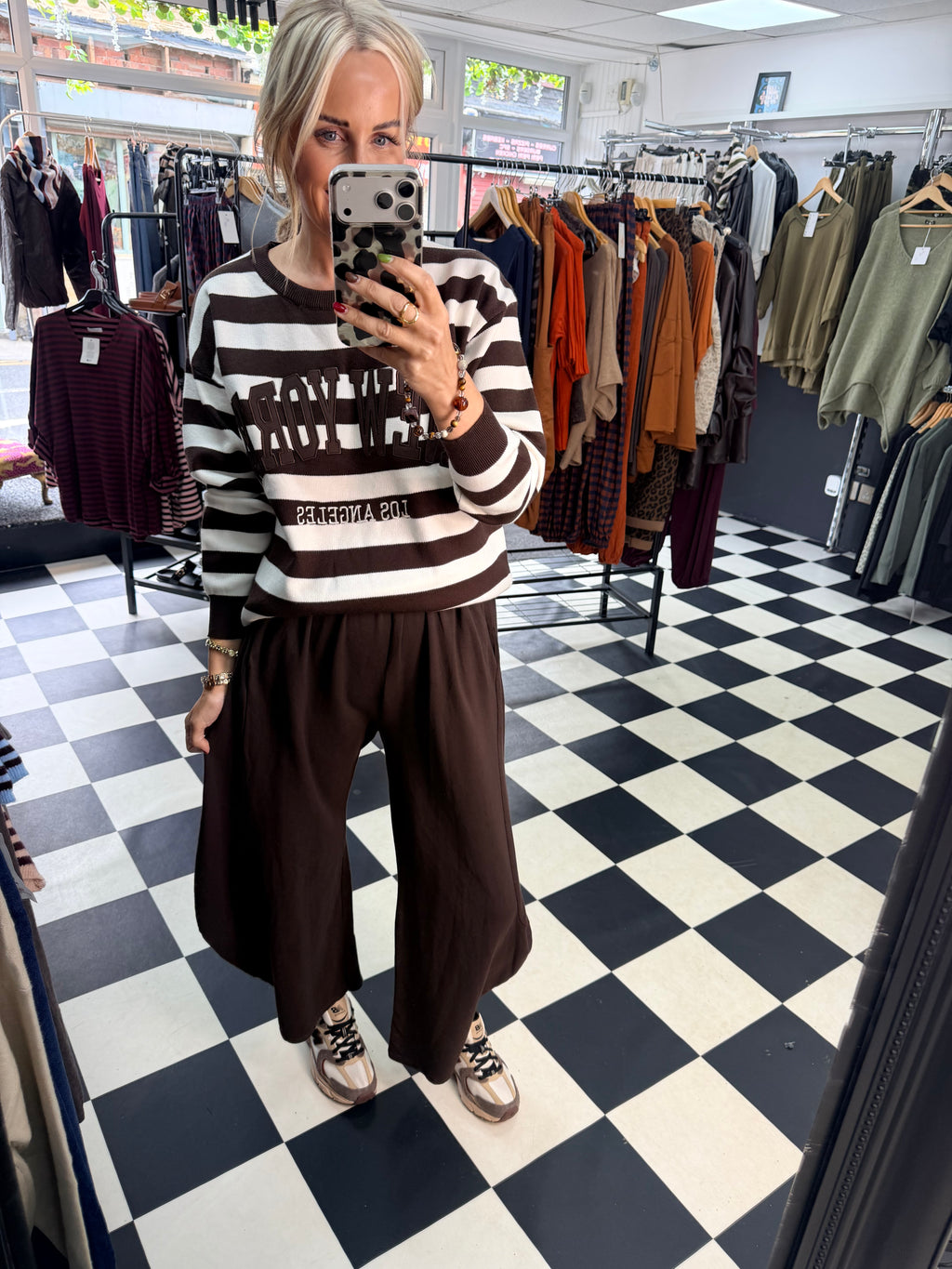 Stripe NY Jumper Chocolate