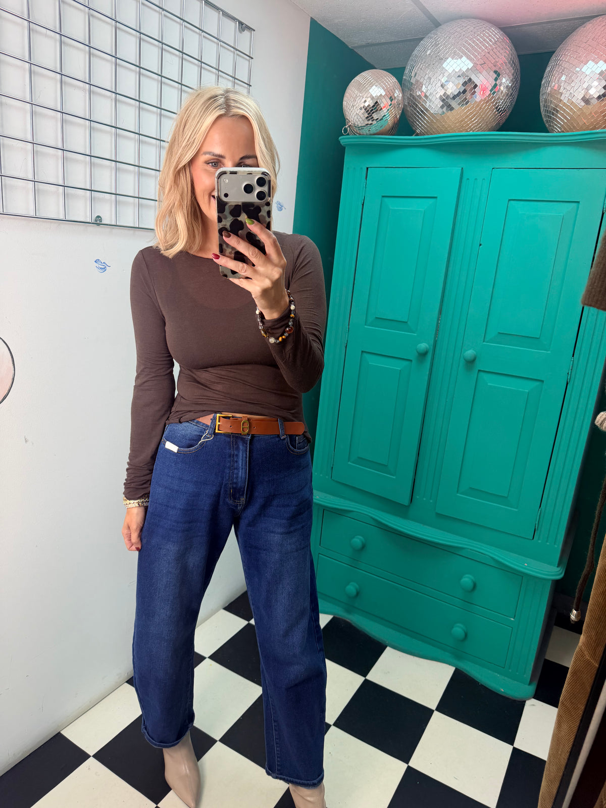 Cashmere Blend Basic Top Chocolate