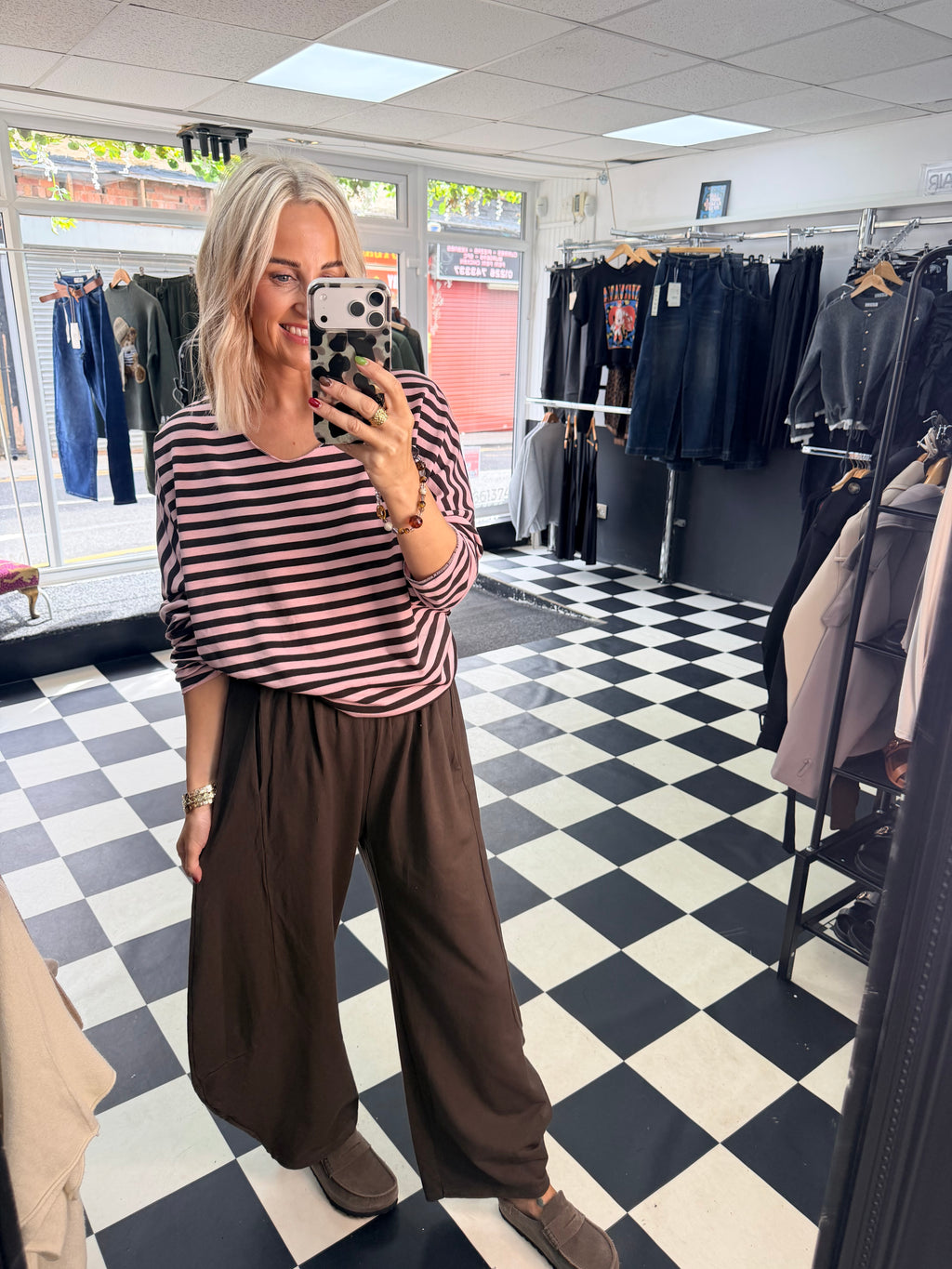 Basic Stripe - Pink and Chocolate