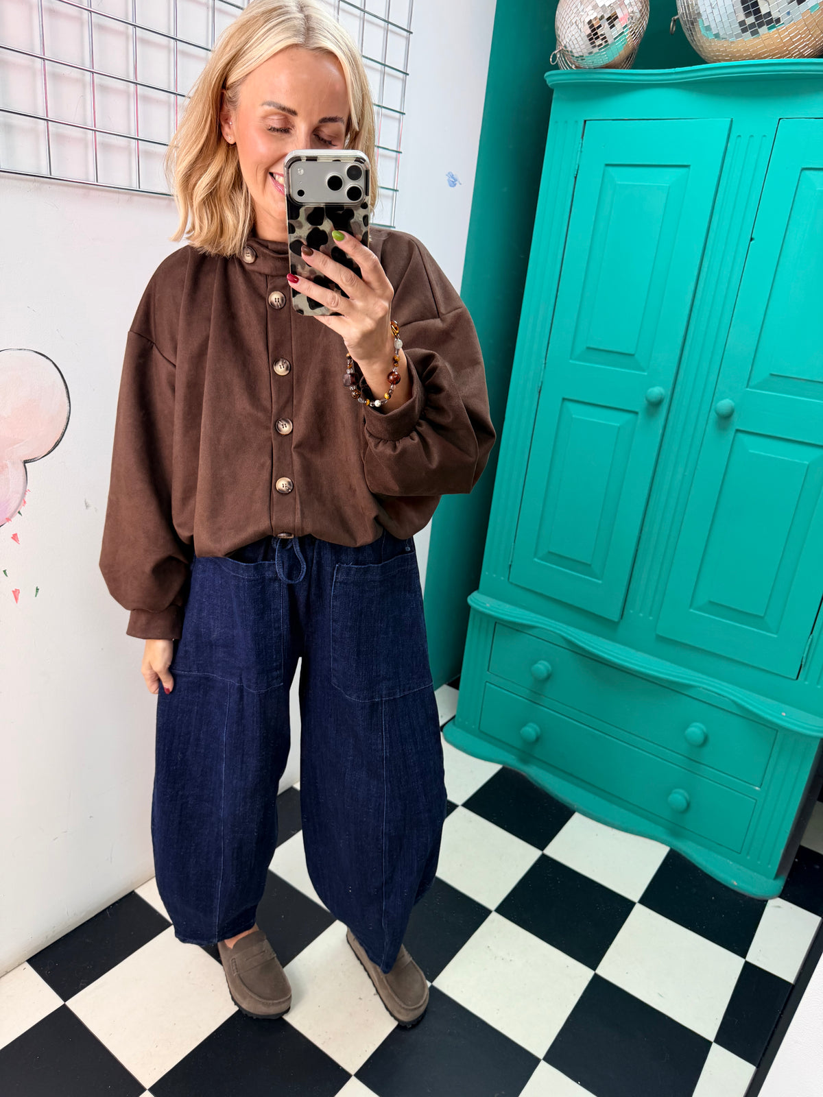 Suede Weekend Slouch Jacket Chocolate