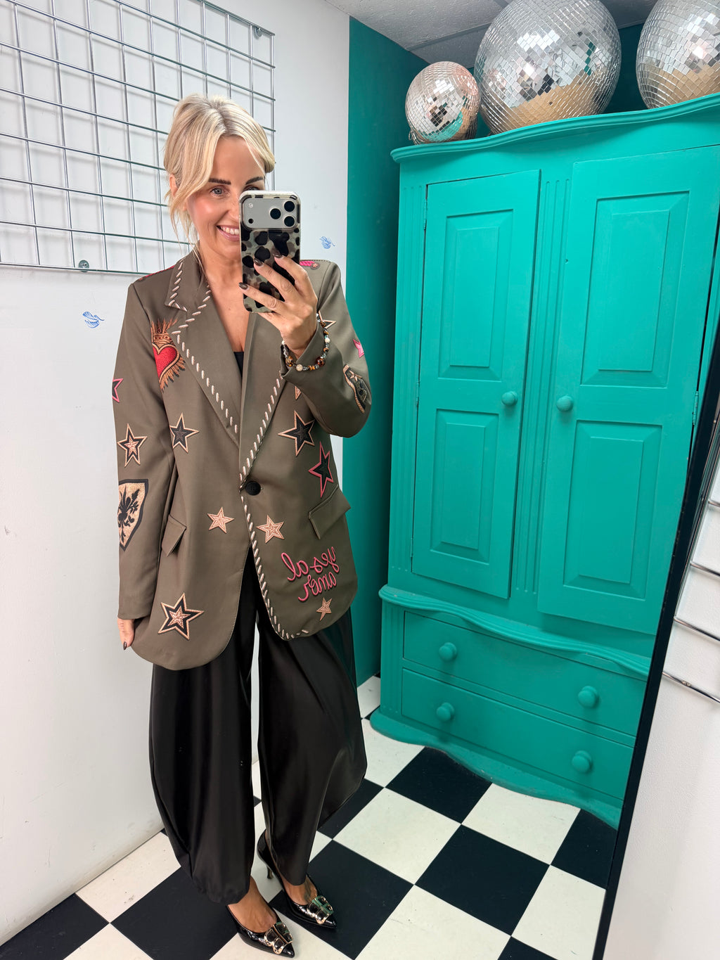 Amor Khaki Heart & Star Blazer