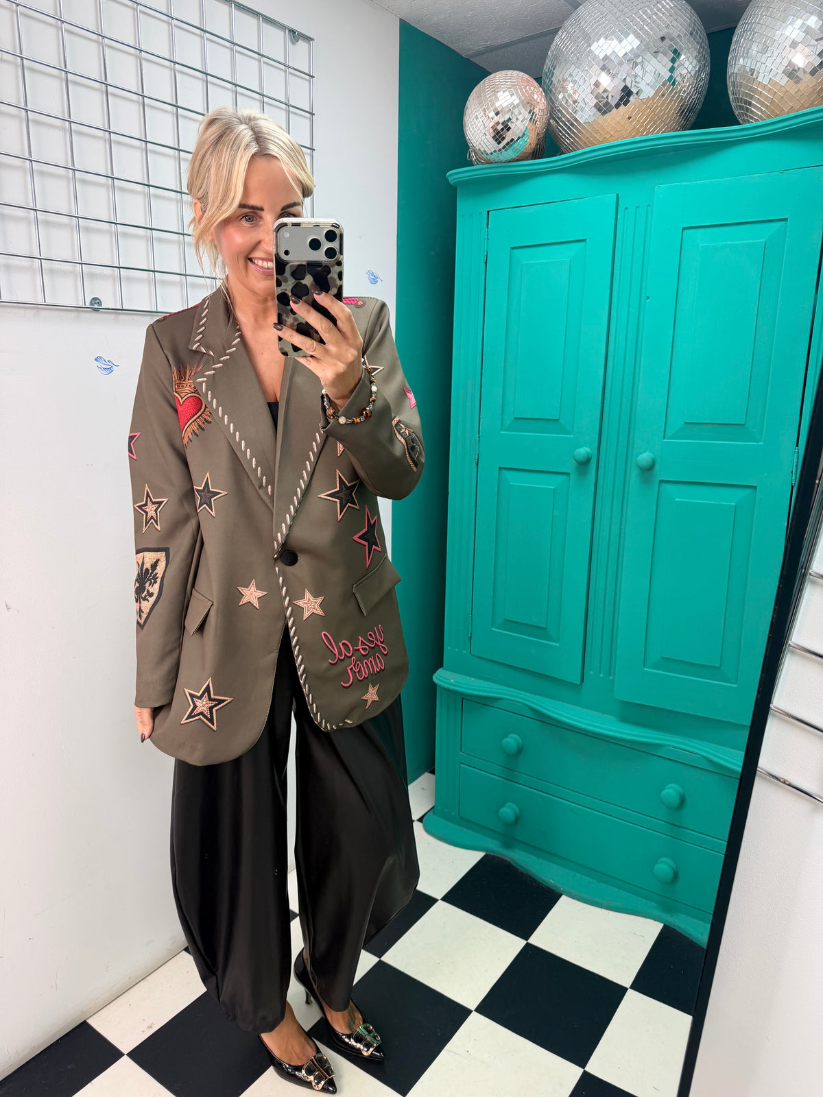 Amor Khaki Heart & Star Blazer
