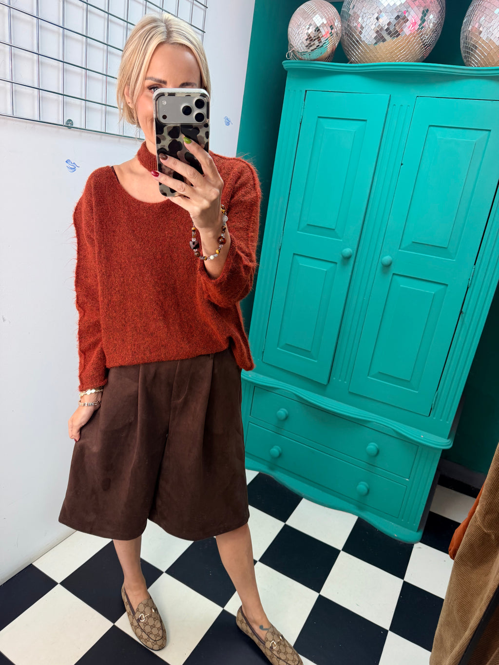 Faux Suede Jorts Chocolate