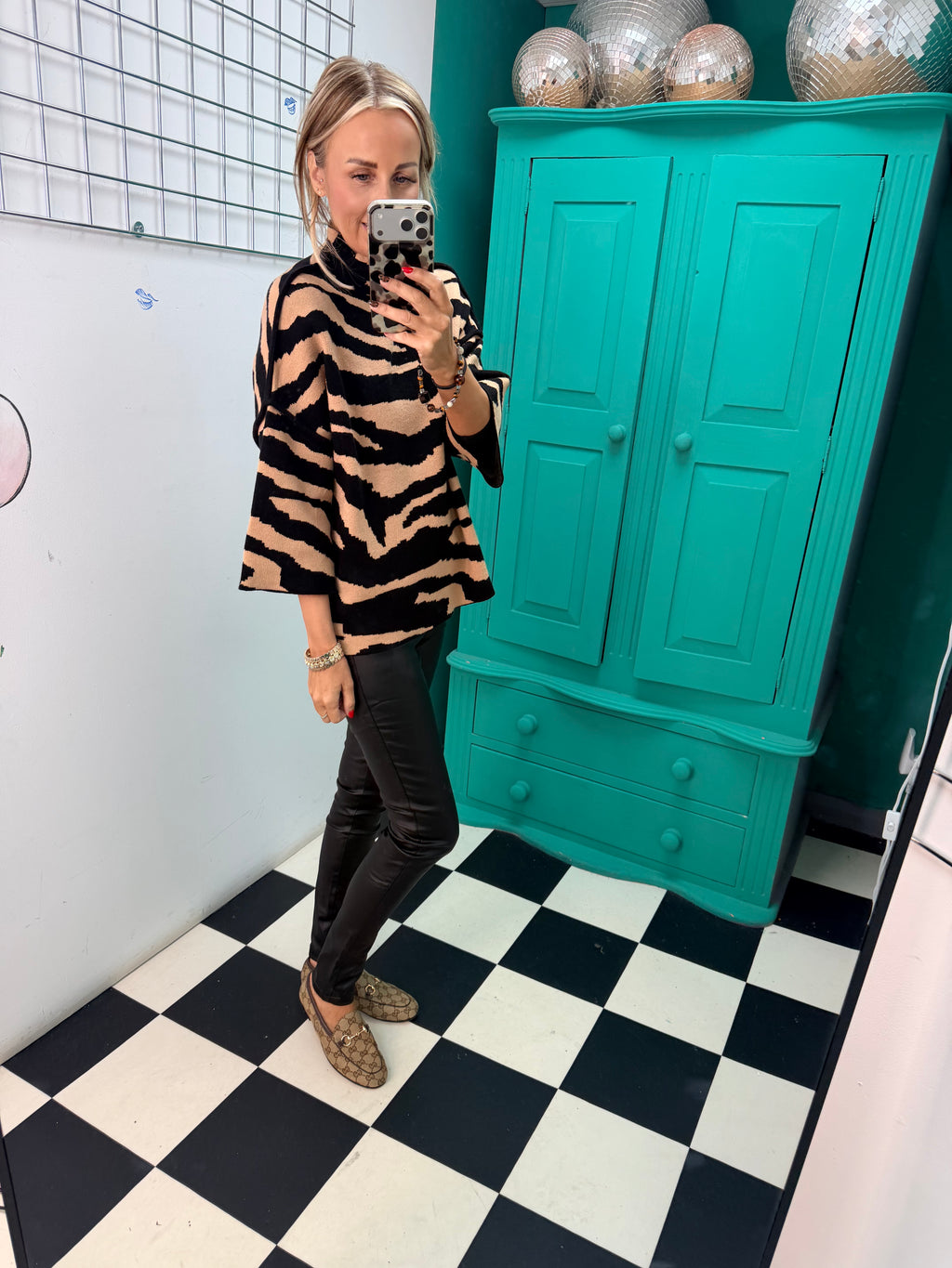 Wild Side Zebra Jumper Black/Tan
