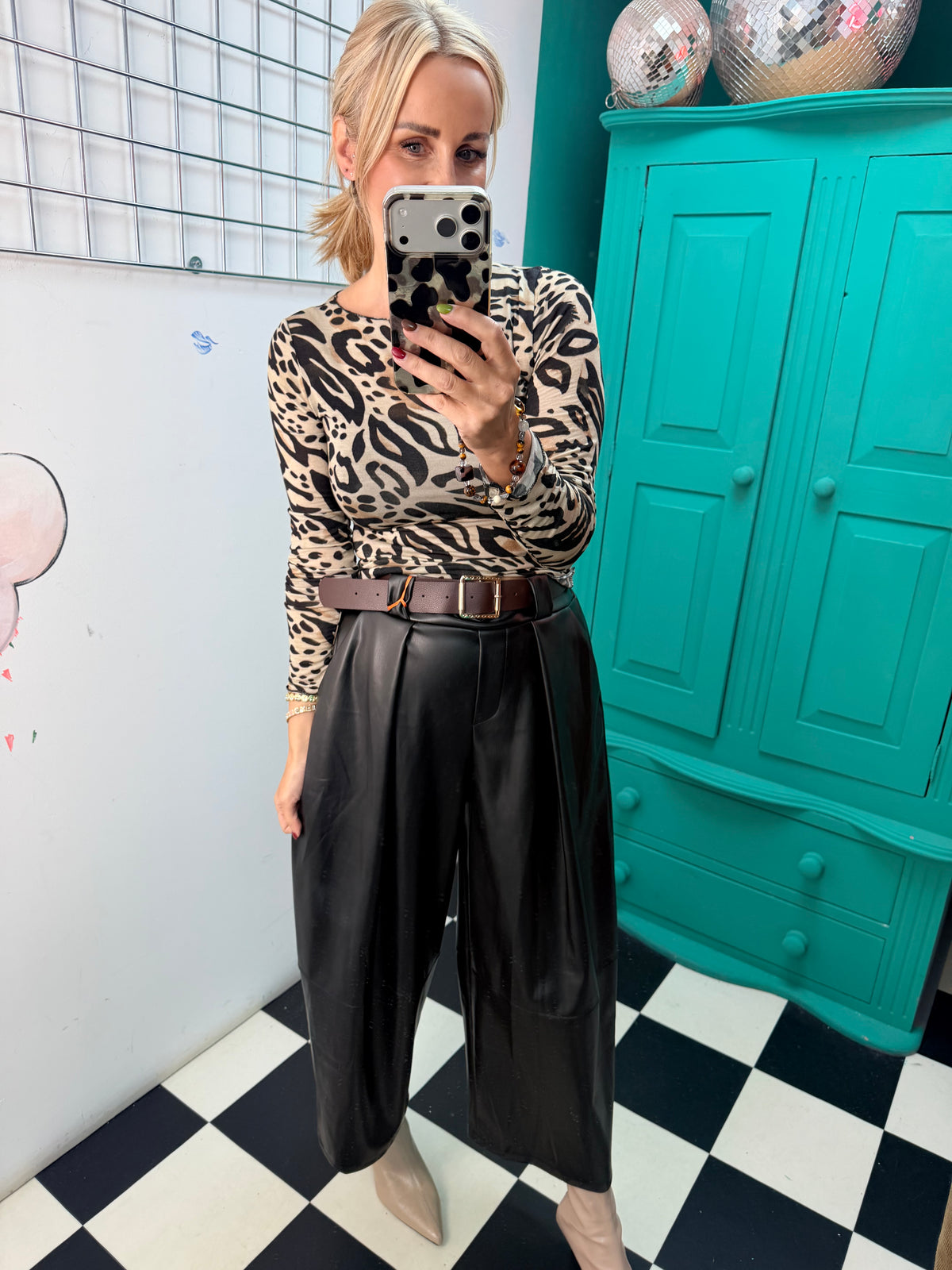 Buttery PU Culottes Black
