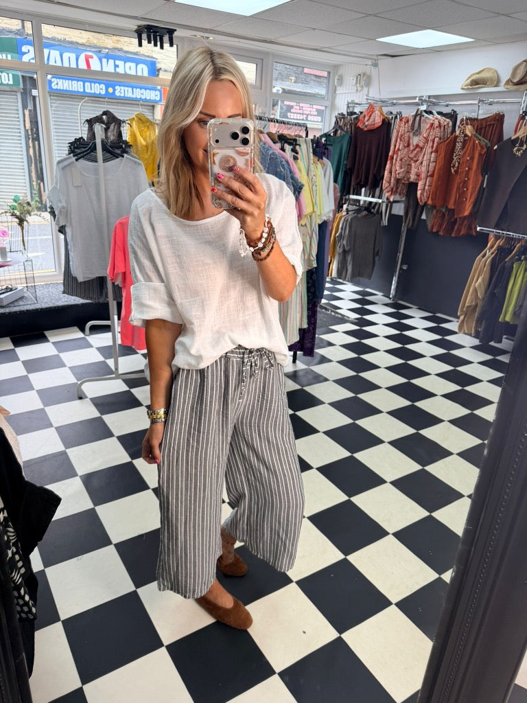 Billy Cropped Trousers Grey