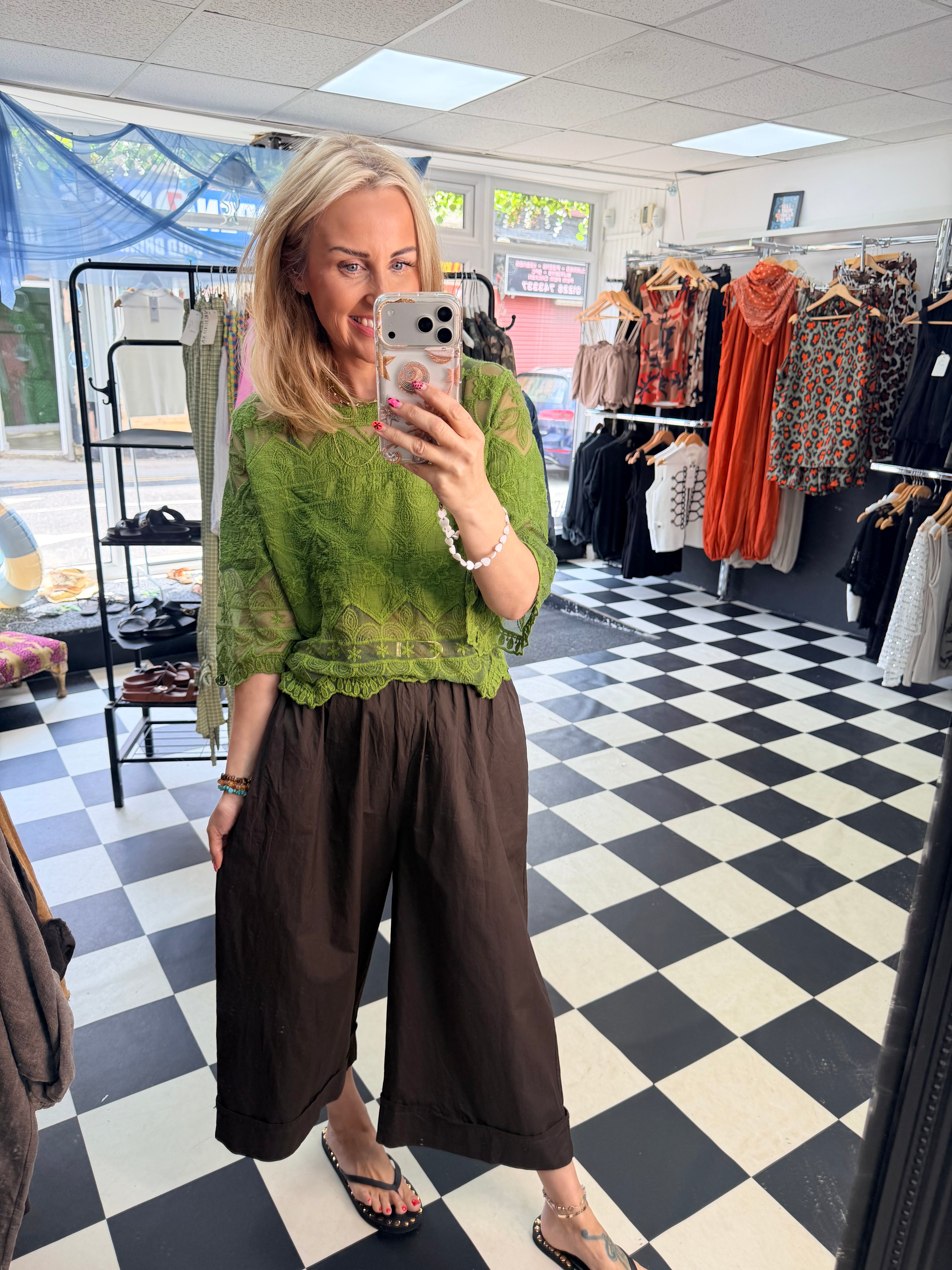 Flora top Green