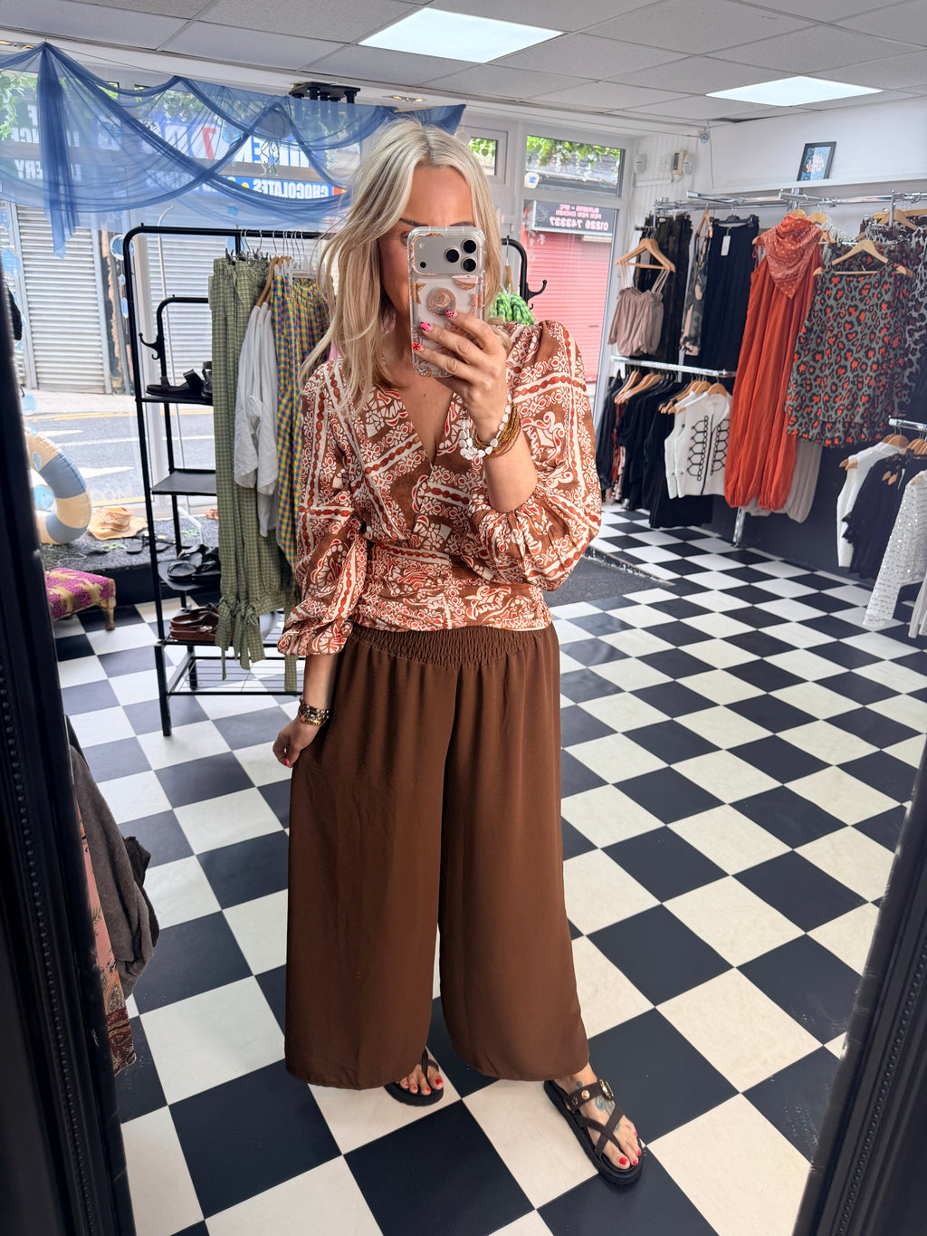 Palazzo Trousers Chocolate