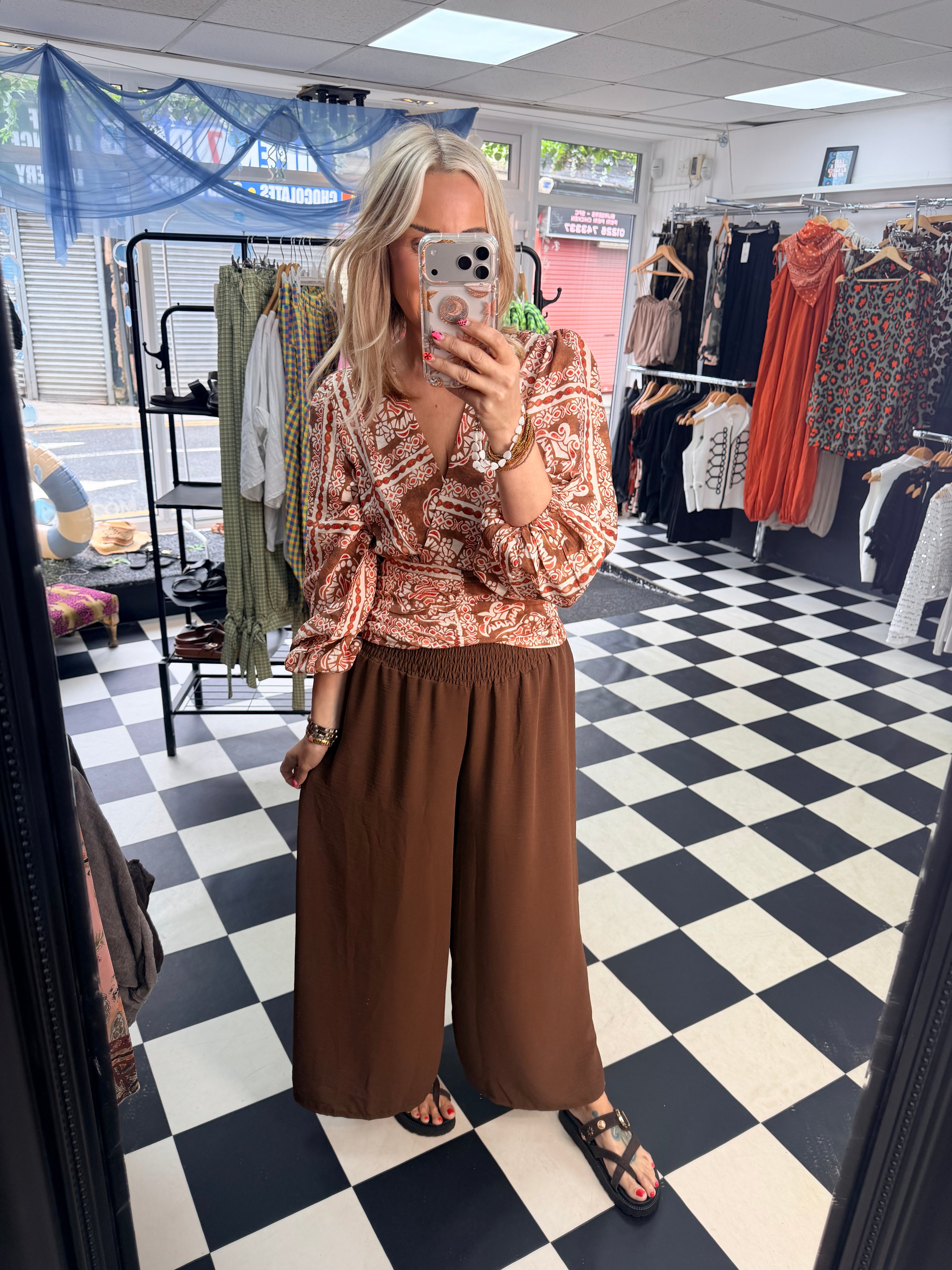 Palazzo Trousers Chocolate