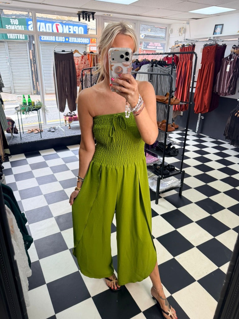 Bandeau Jumpsuit Green