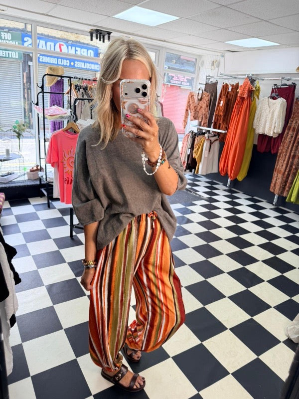 Air Brush Stripe Trouser Rust