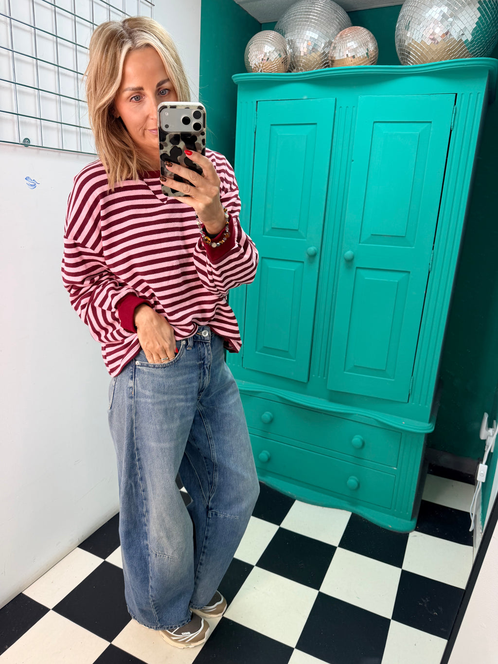 Weekend V Stripe Special Buy Wine and Pink