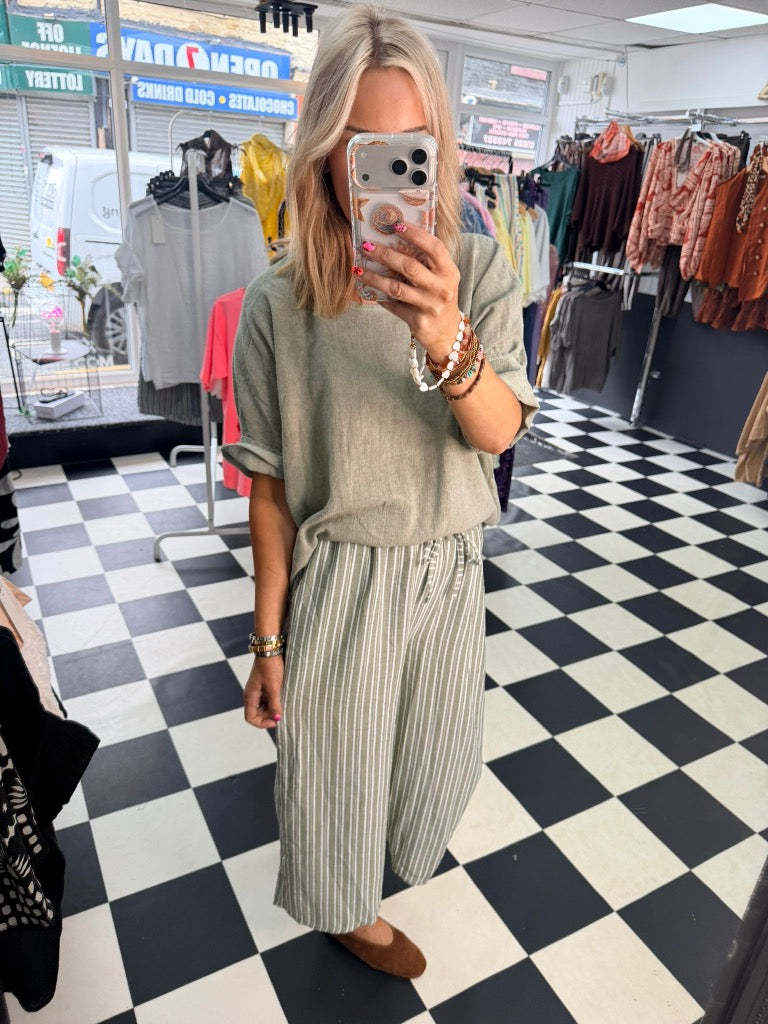 Billy Cropped Trousers Green