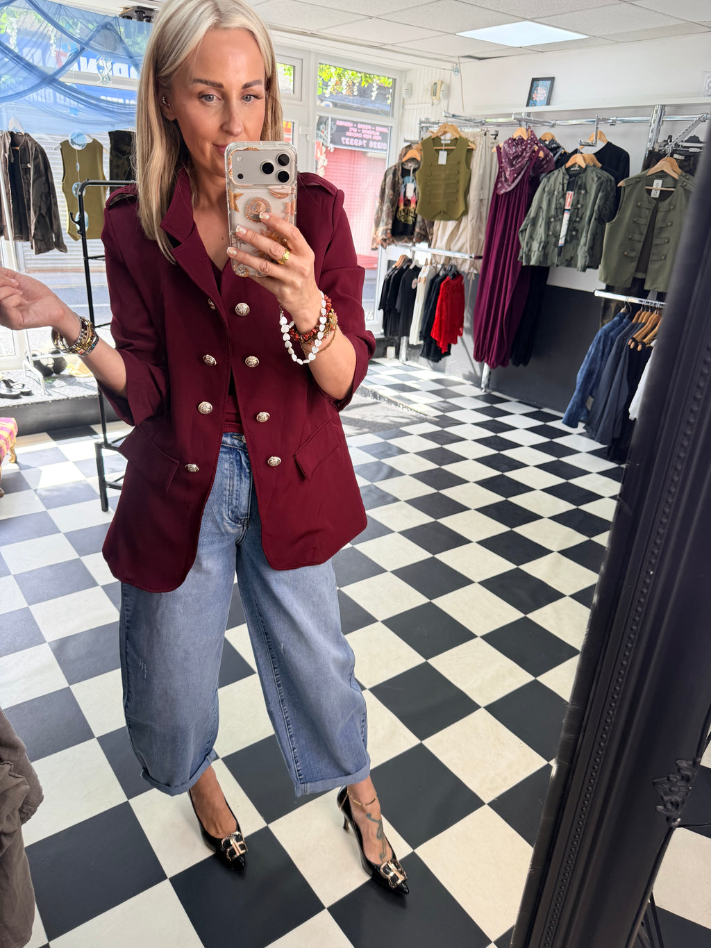 Military blazer Wine