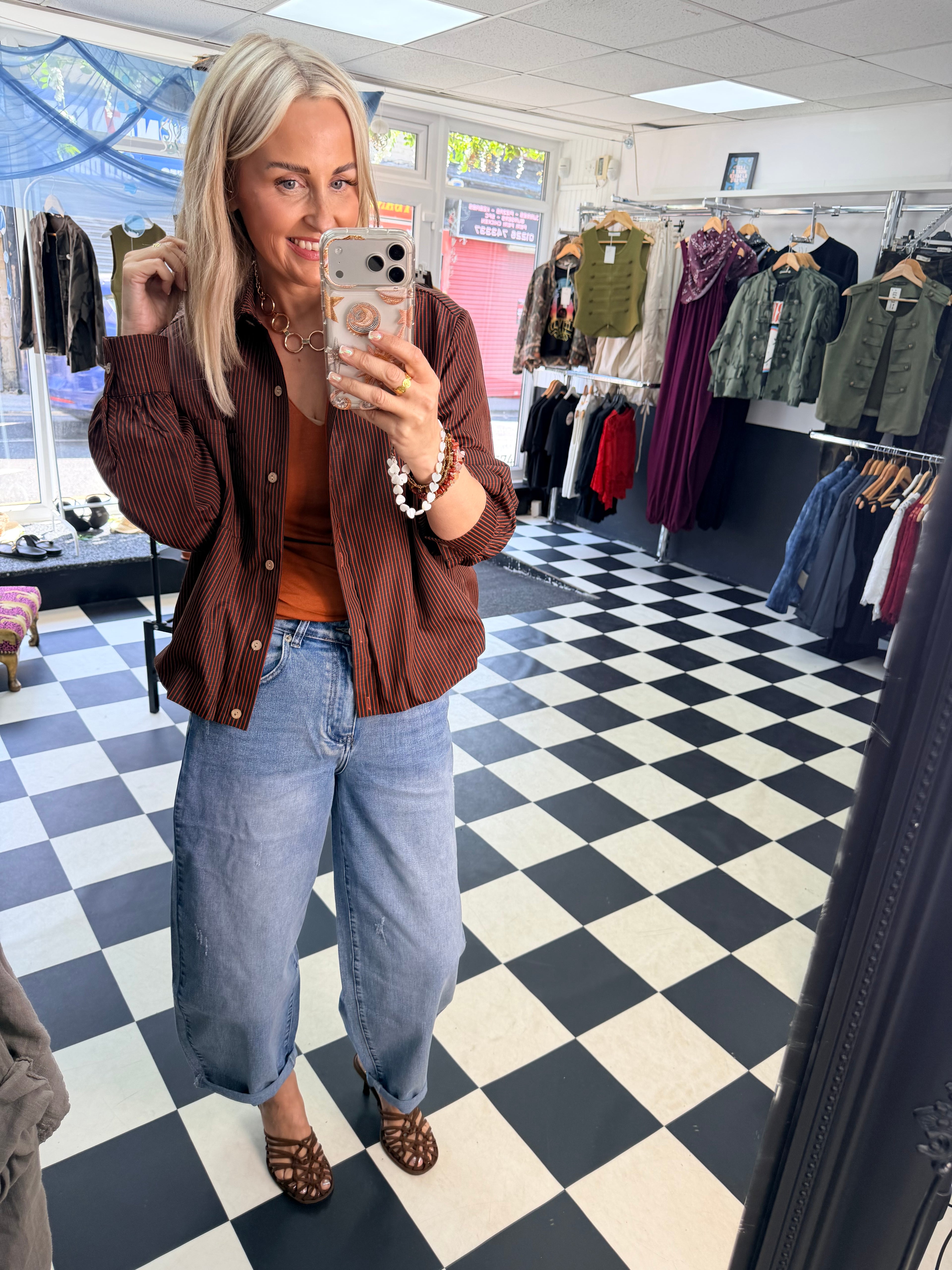 Check Jacket/ shirt Black/Rust
