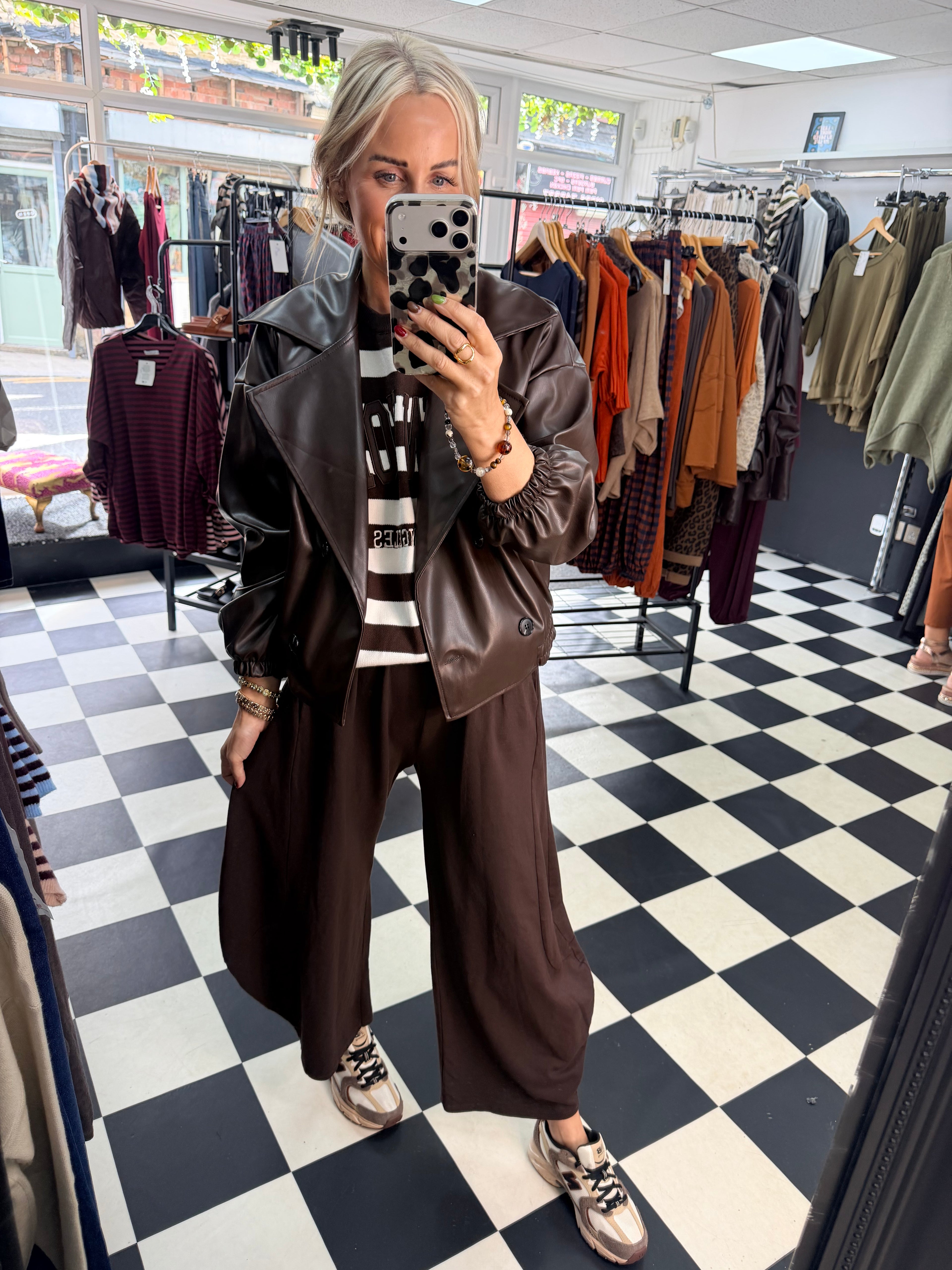 Stripe NY Jumper Chocolate