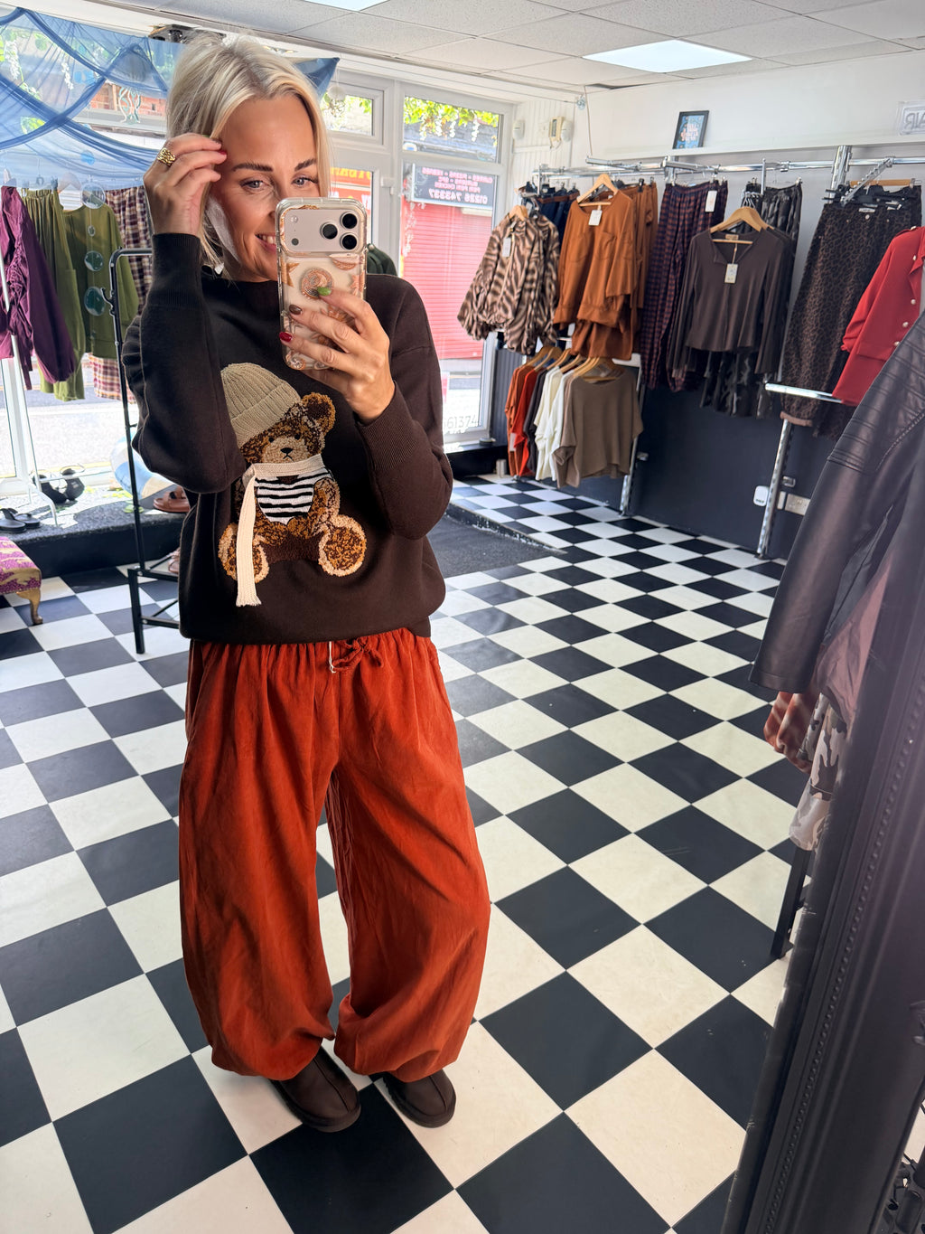 Fine Cord Balloon Trouser Rust