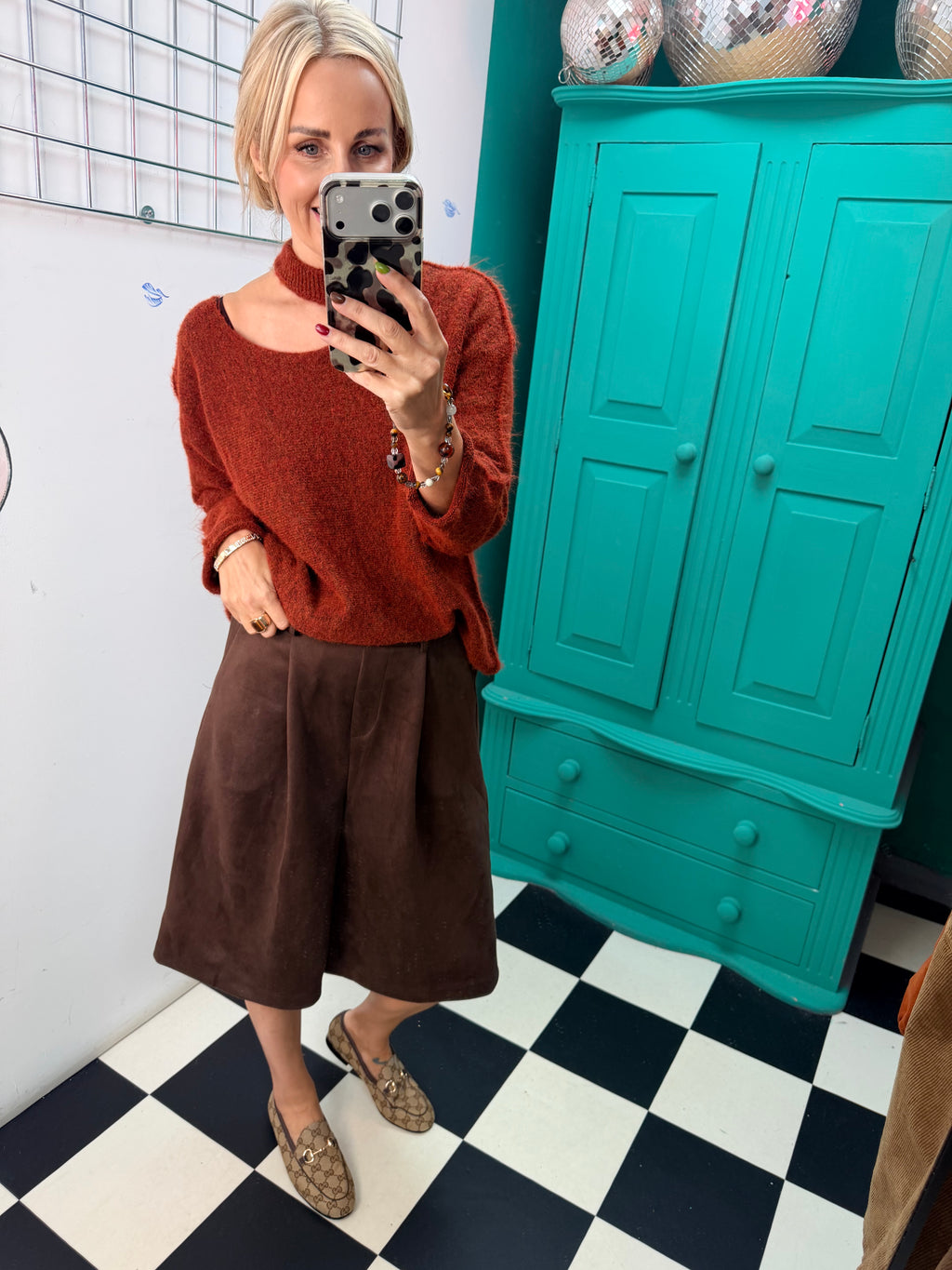 Faux Suede Jorts Chocolate