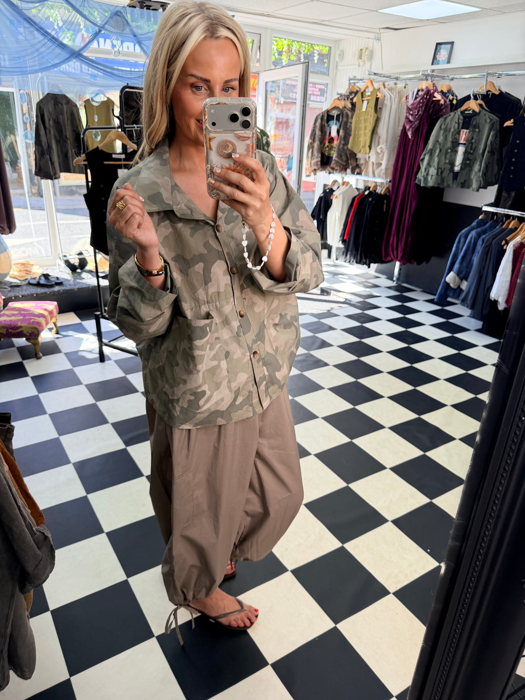 Camo Shacket Khaki