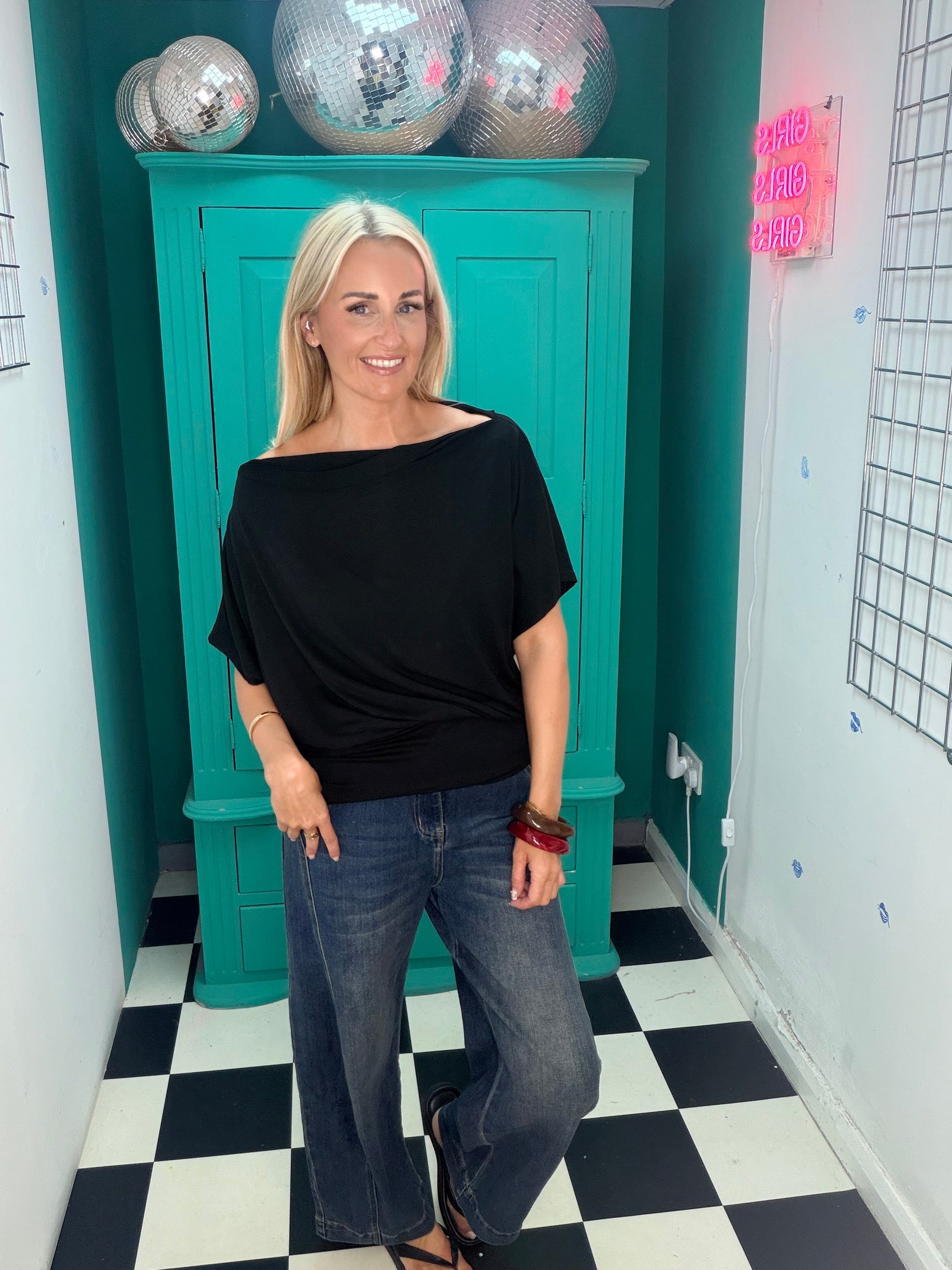 Slouchy T shirt Black