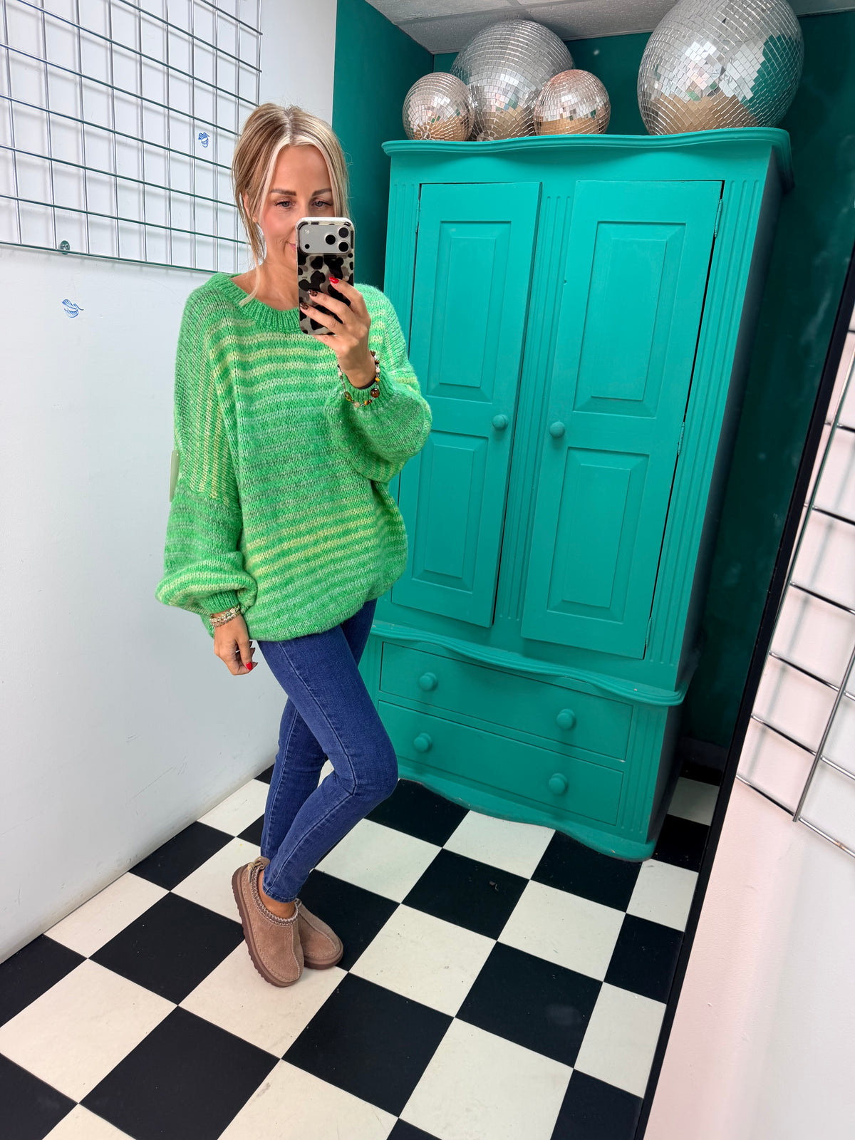 Colour Crush Stripe Jumper Green