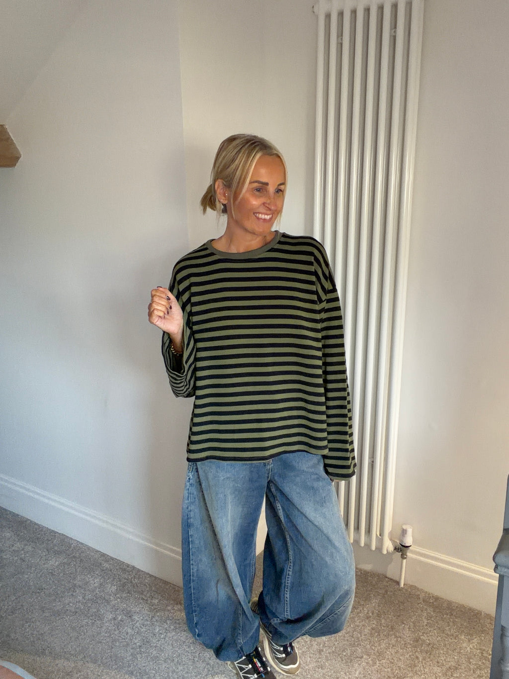 Weekend slouch stripe Khaki and Black Special Buy