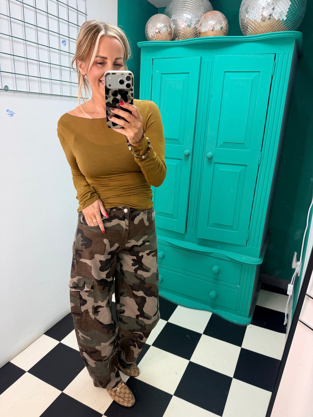 Cashmere Blend Basic Top Green