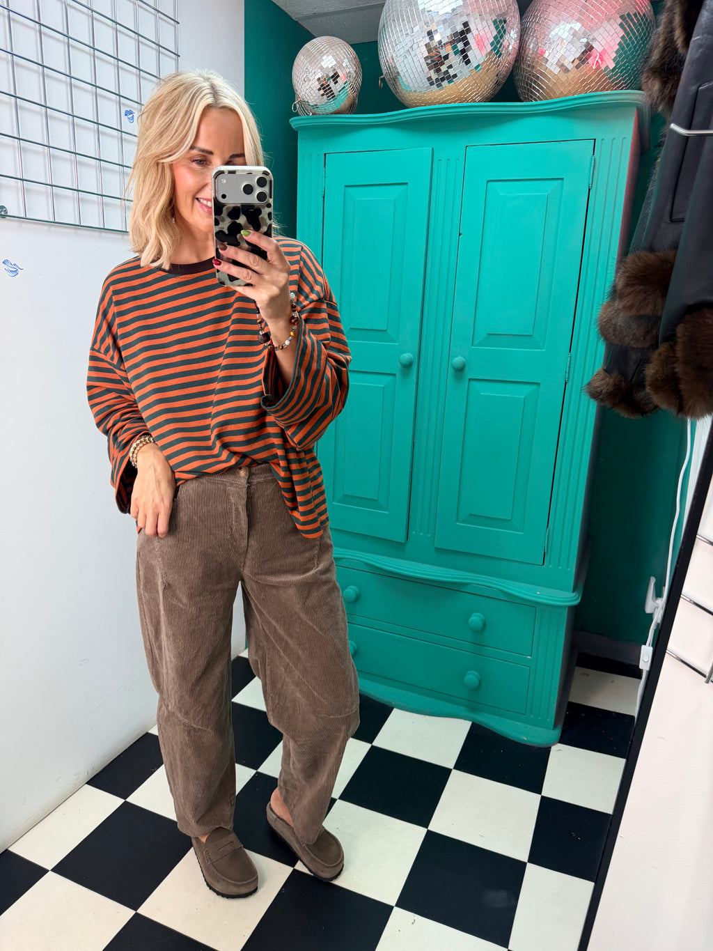 The cosy stripe - Orange and Green