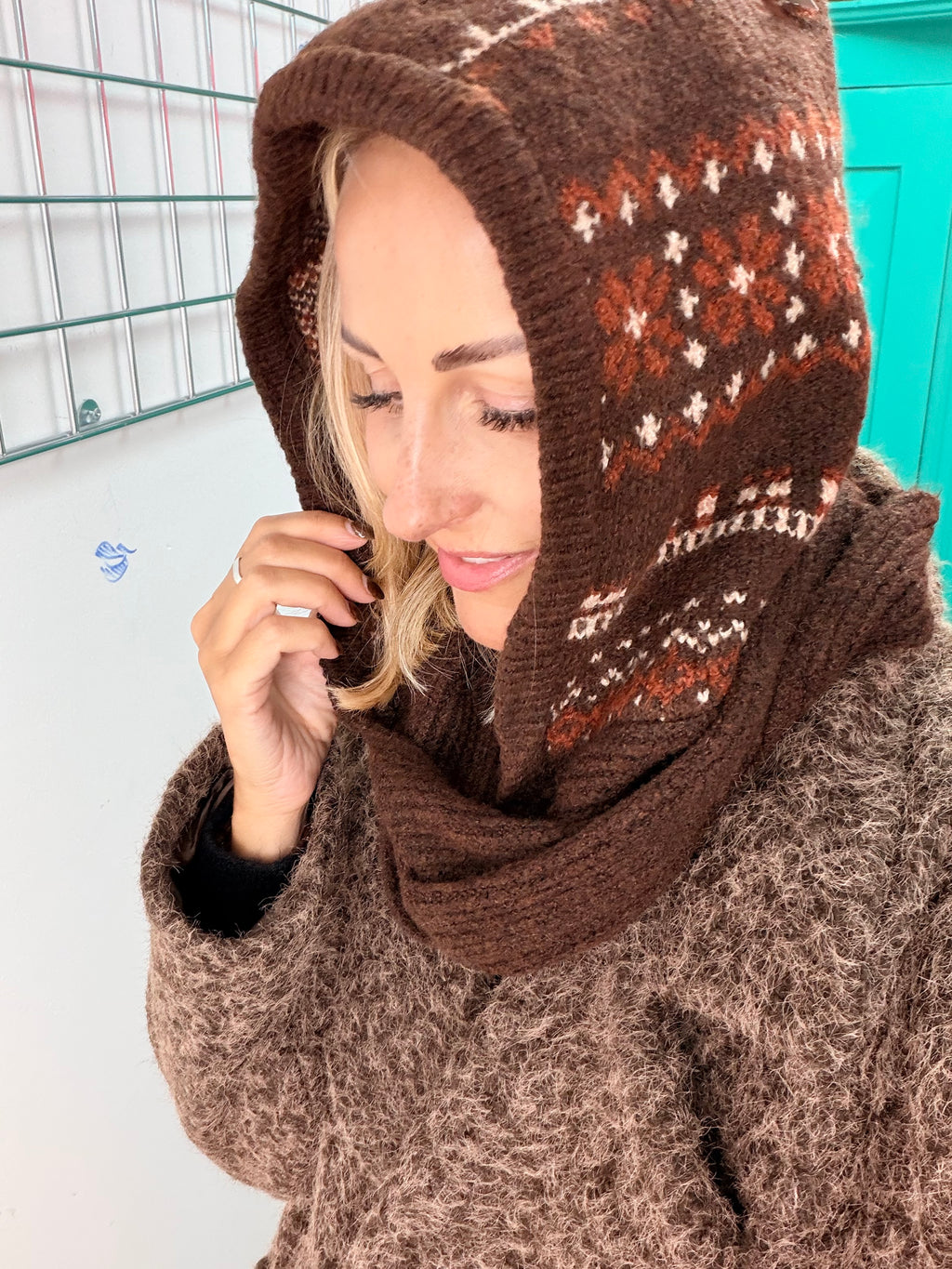 Winter tie snood - Chocolate