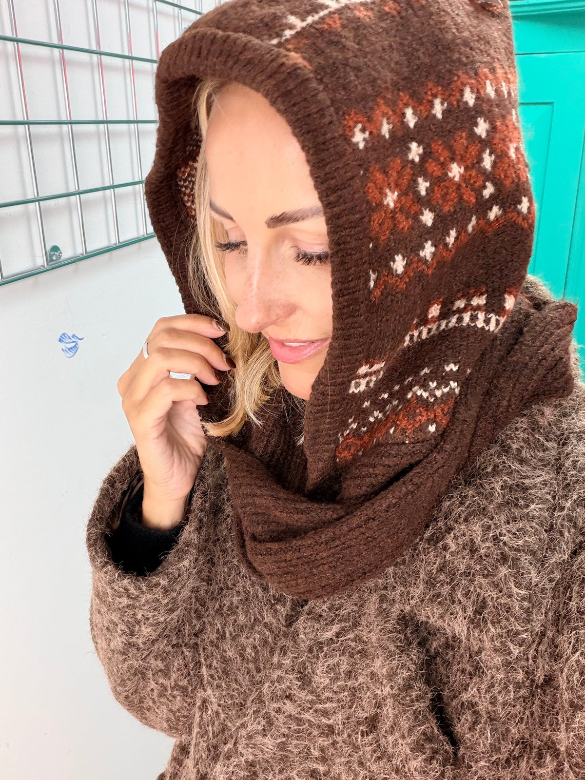Winter tie snood - Chocolate
