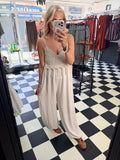 Boho Crochet Jumpsuit Cream