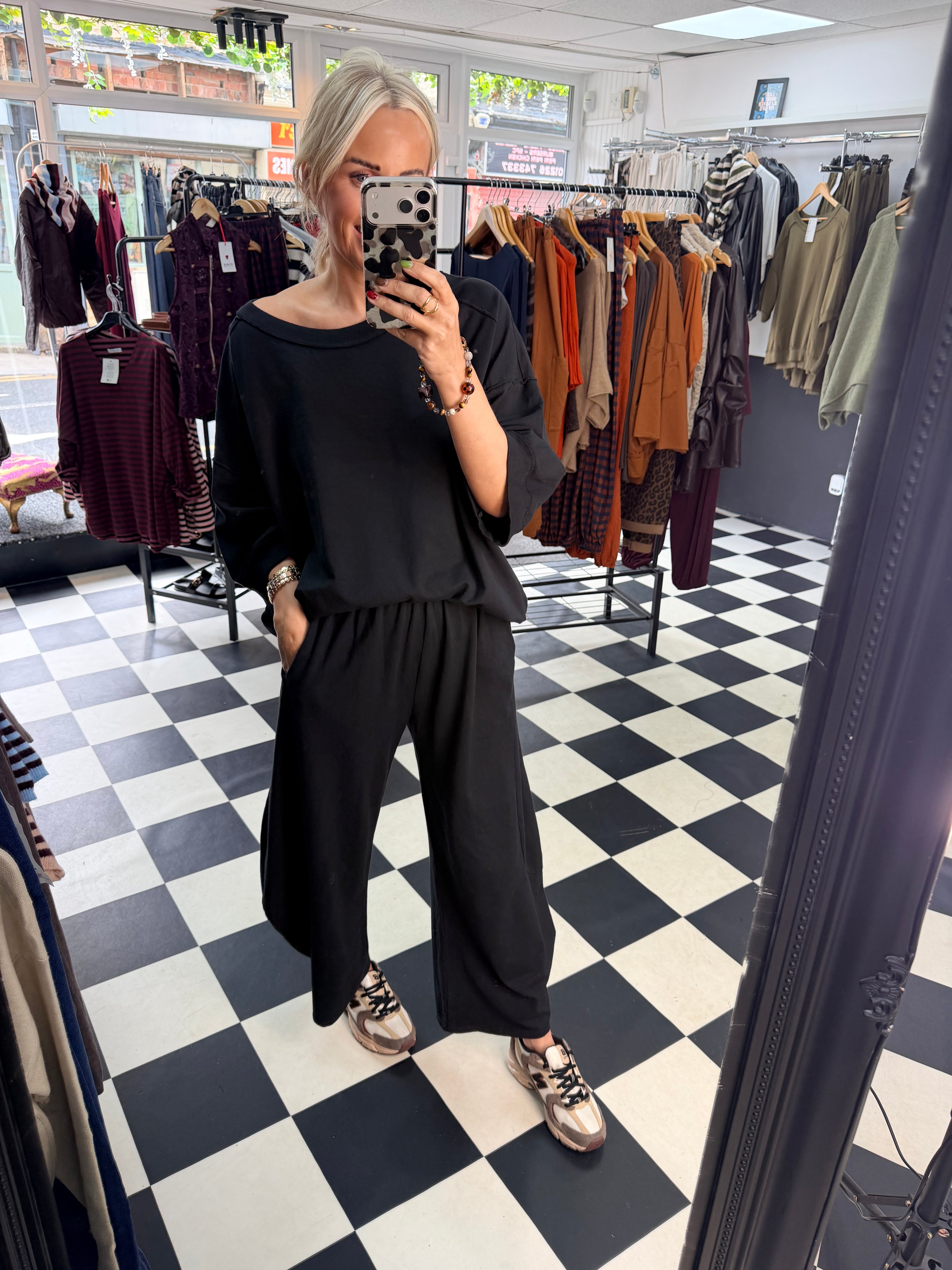 Slouchy Casual Top Black